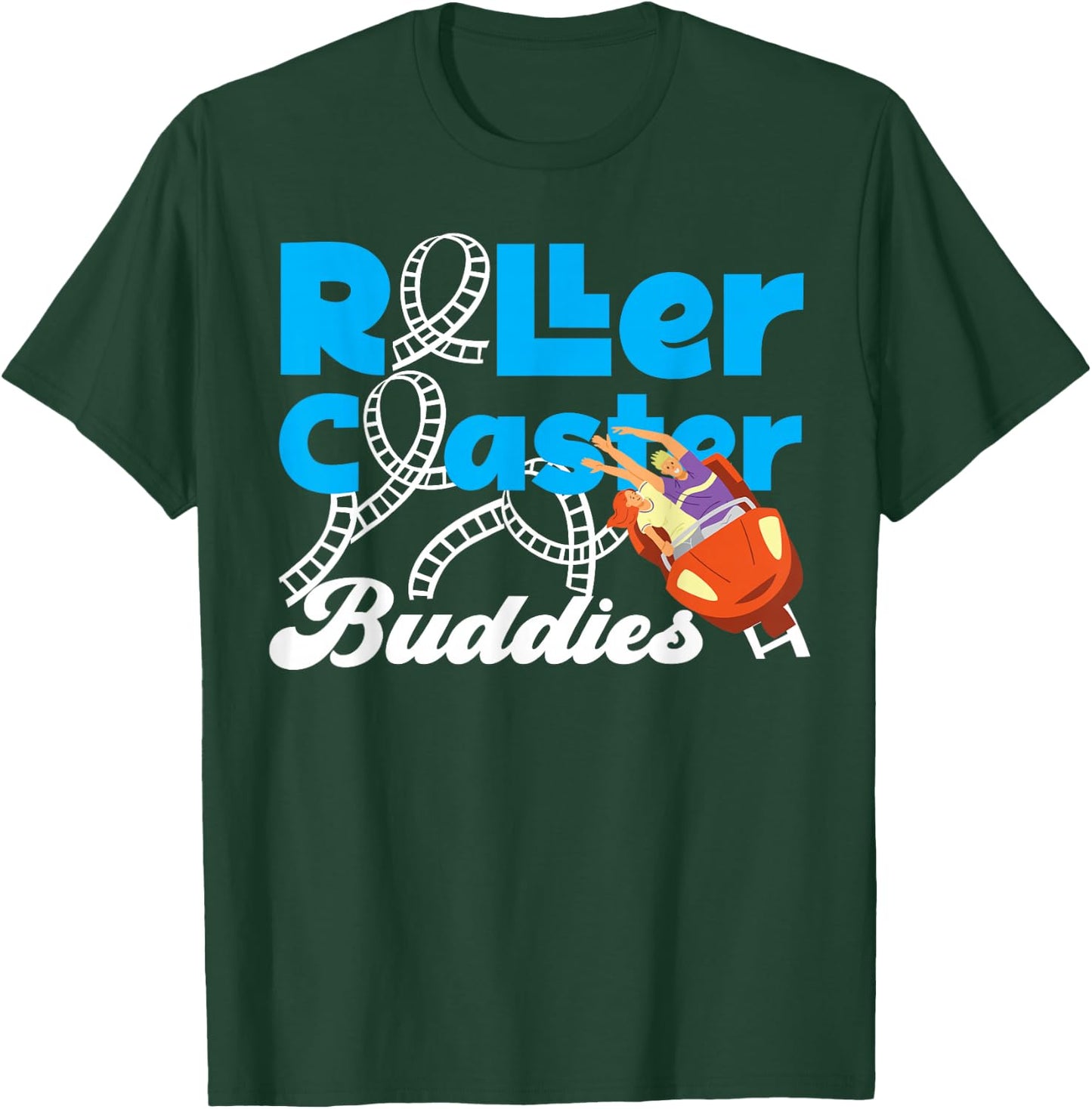 Roller Coaster Friends Besties Roller Coaster Buddies T-Shirt - T-Shirt | Forest