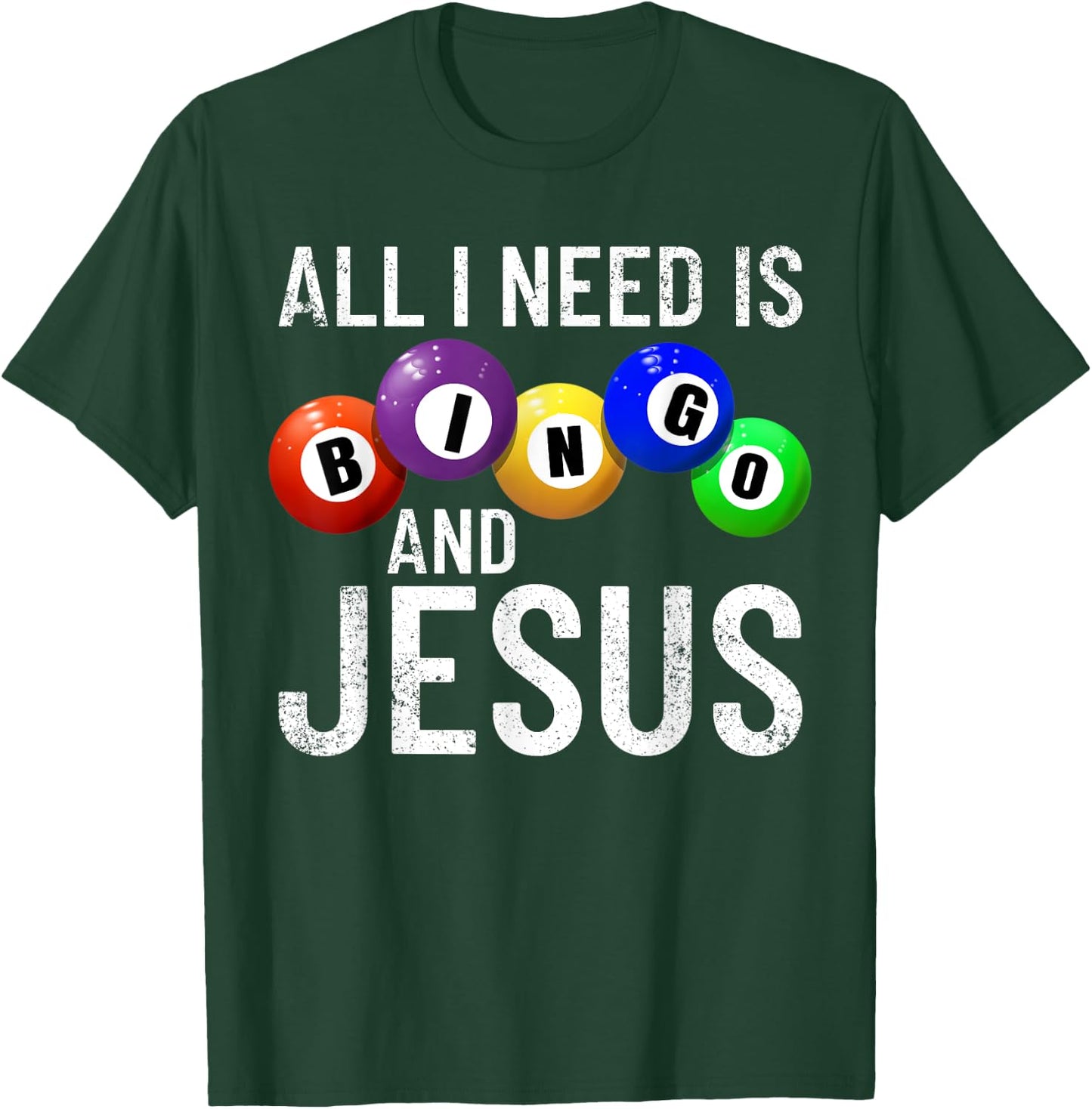 All I Need Is Bingo And Jesus Bingo Player Gambling Bingo T-Shirt - T-Shirt | Forest