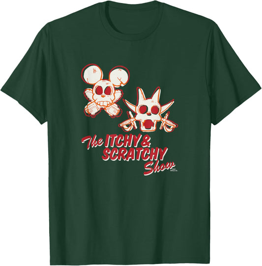 The Simpsons The Itchy & Scratchy Show Skeleton Logo C2 T-Shirt - T-Shirt | Forest