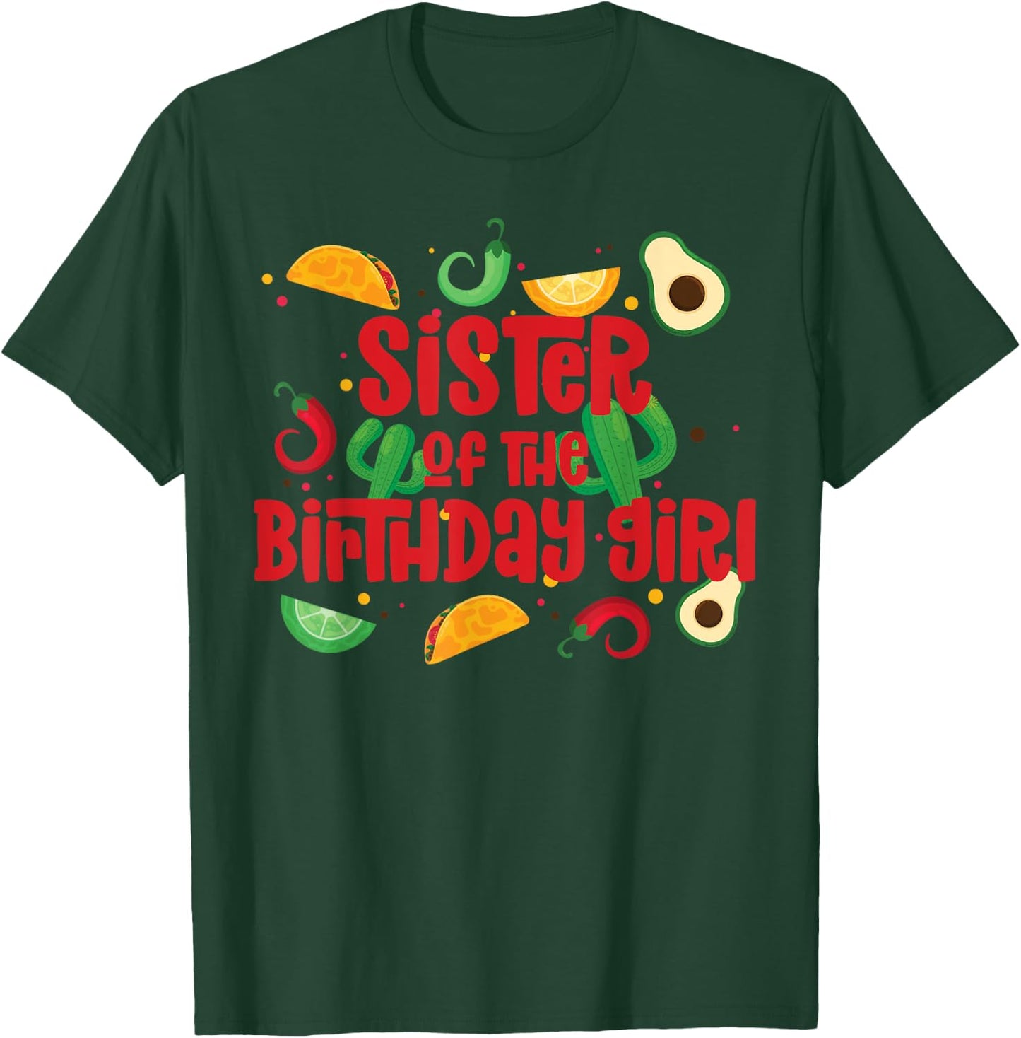 Sister Taco Twosday Fiesta Taco Birthday Theme Girl 2yr T-Shirt - T-Shirt | Forest