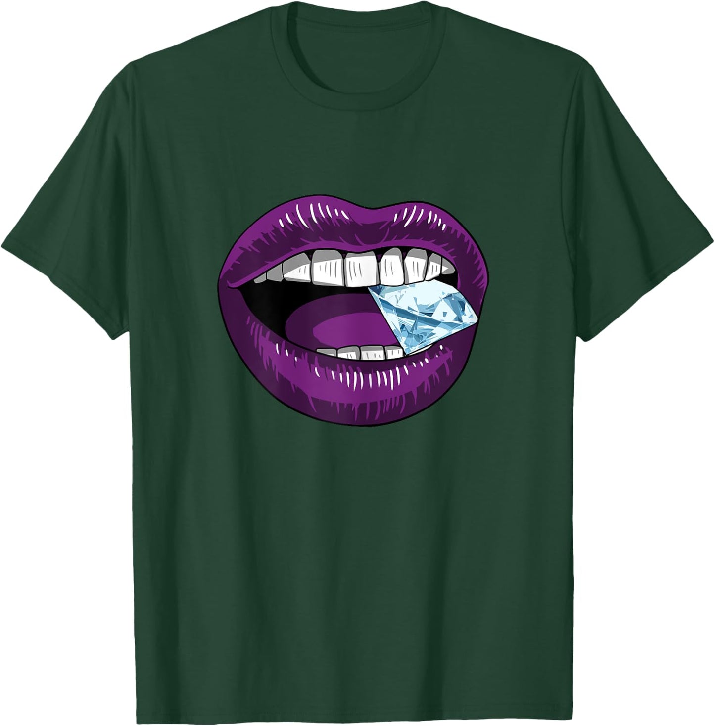 Violet Magenta Jewel Lips Girl Babe Mouth Sexy Gem Lady Gift T-Shirt - T-Shirt | Forest
