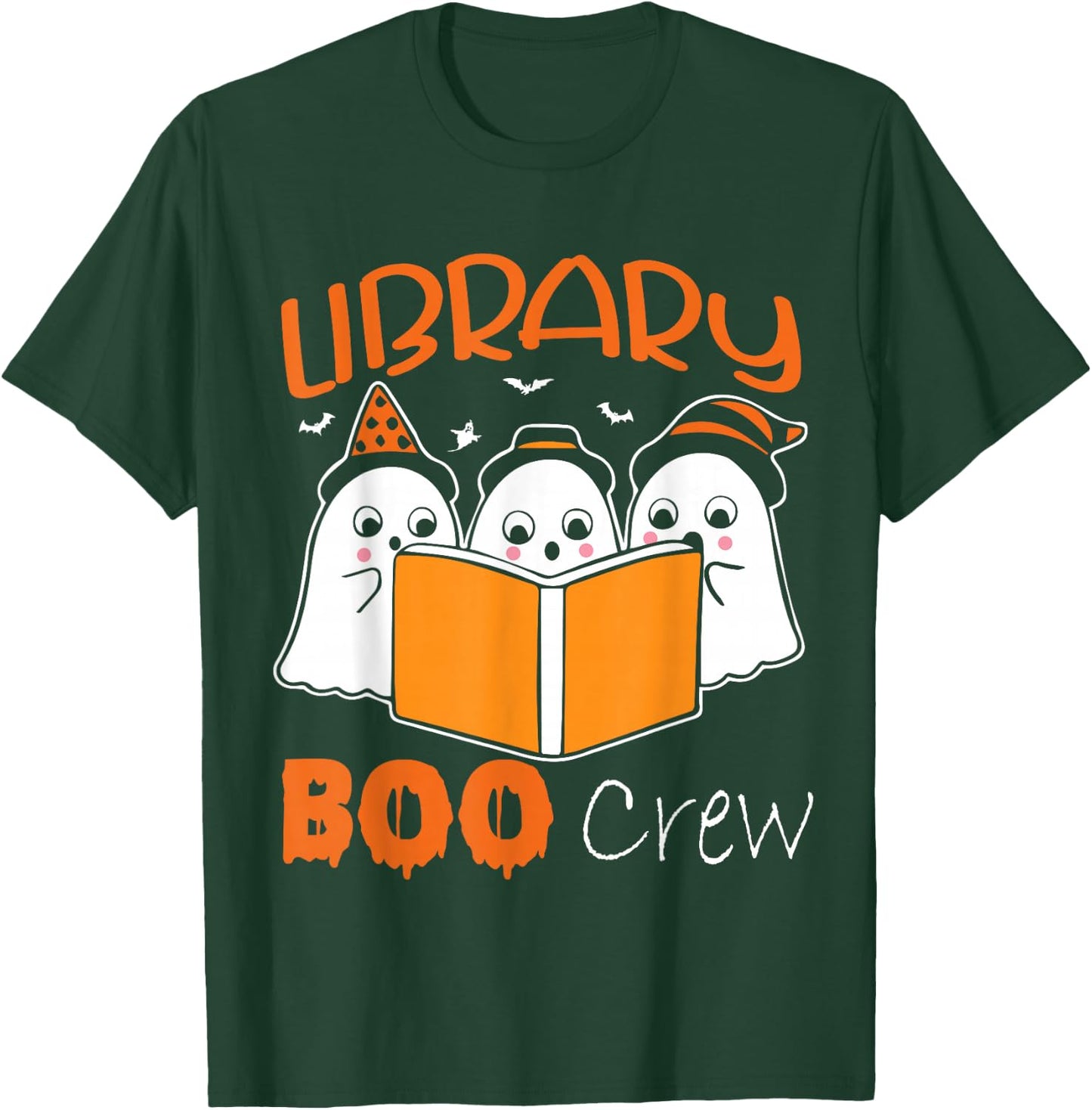 Library Boo Crew School Librarian Halloween Library Book T-Shirt - T-Shirt | Forest