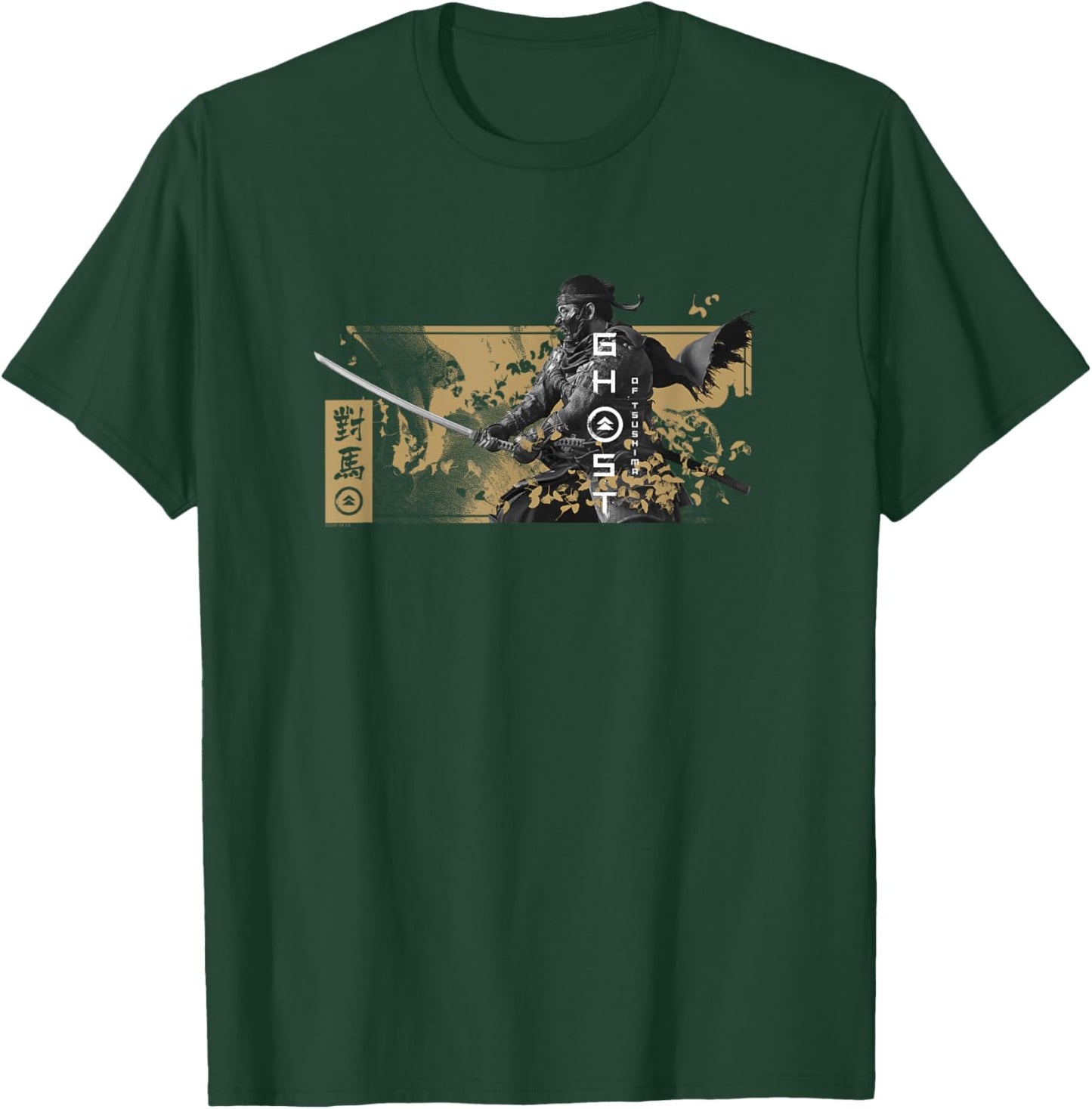 Ghost of Tsushima Katana with Falling Leaves T-Shirt - T-Shirt | Forest