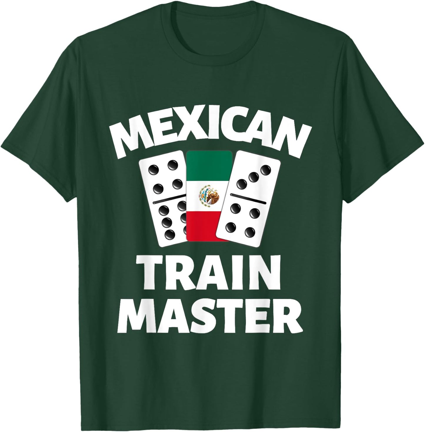 Dominoes Mexico Flag Dominoe Game Mexican Train Master T-Shirt - T-Shirt | Forest