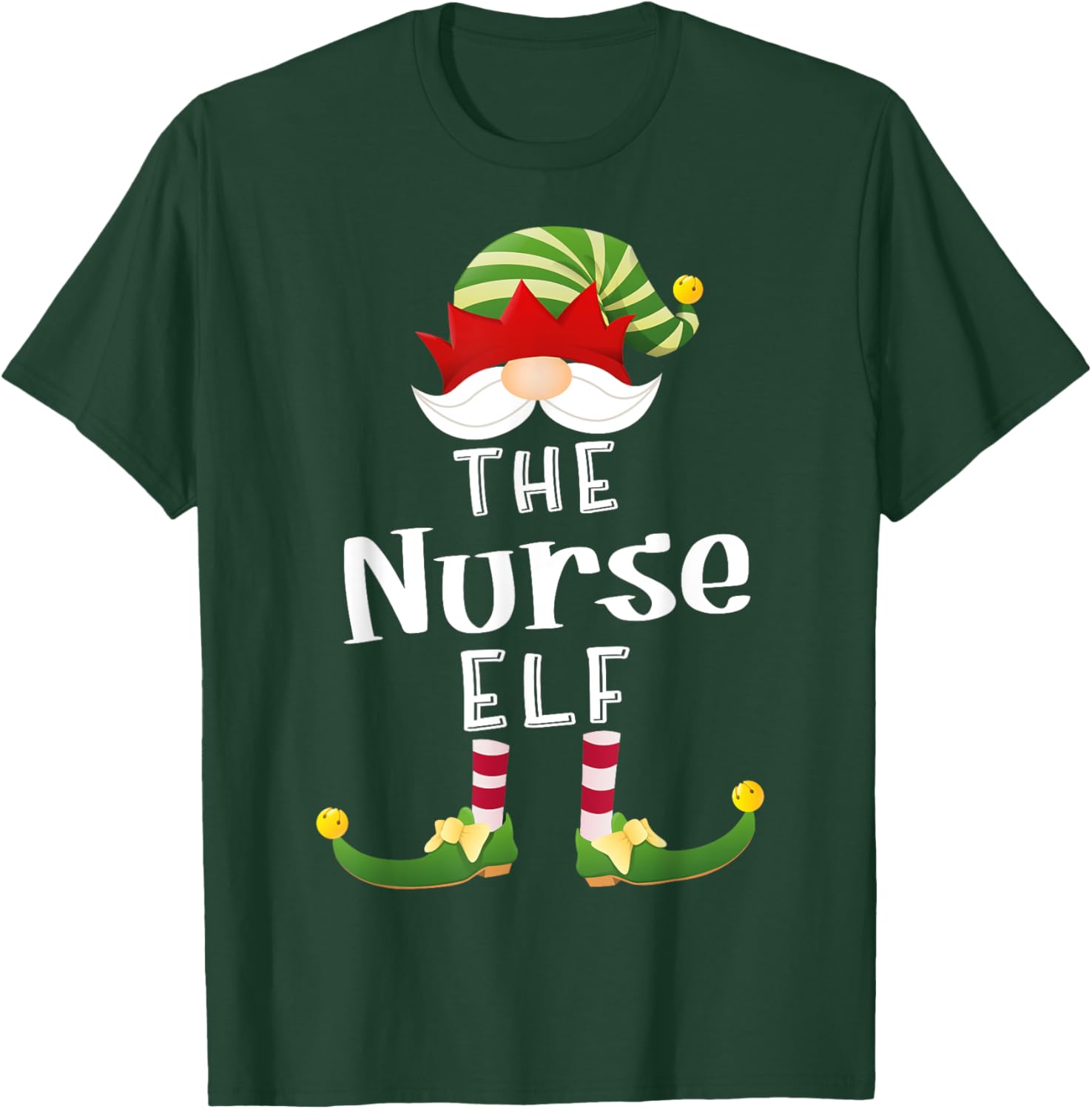 Nurse Elf Group Christmas Funny Pajama Party T-Shirt - T-Shirt | Forest