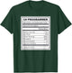 C# Programmer Nutritional Facts Programming Coding T-Shirt - T-Shirt | Forest