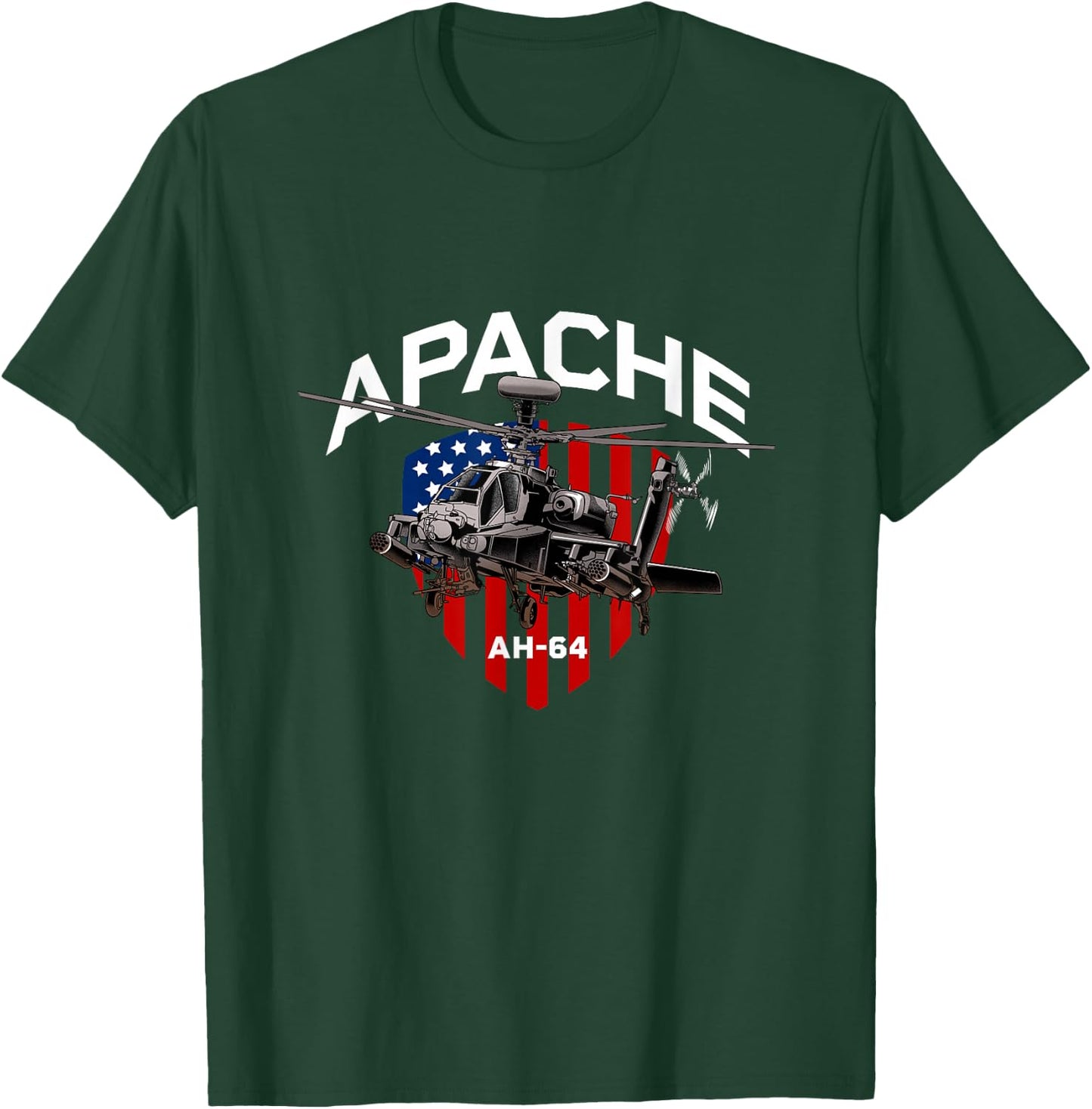Military Helicopter - Apache Gunship T-Shirt - T-Shirt | Forest