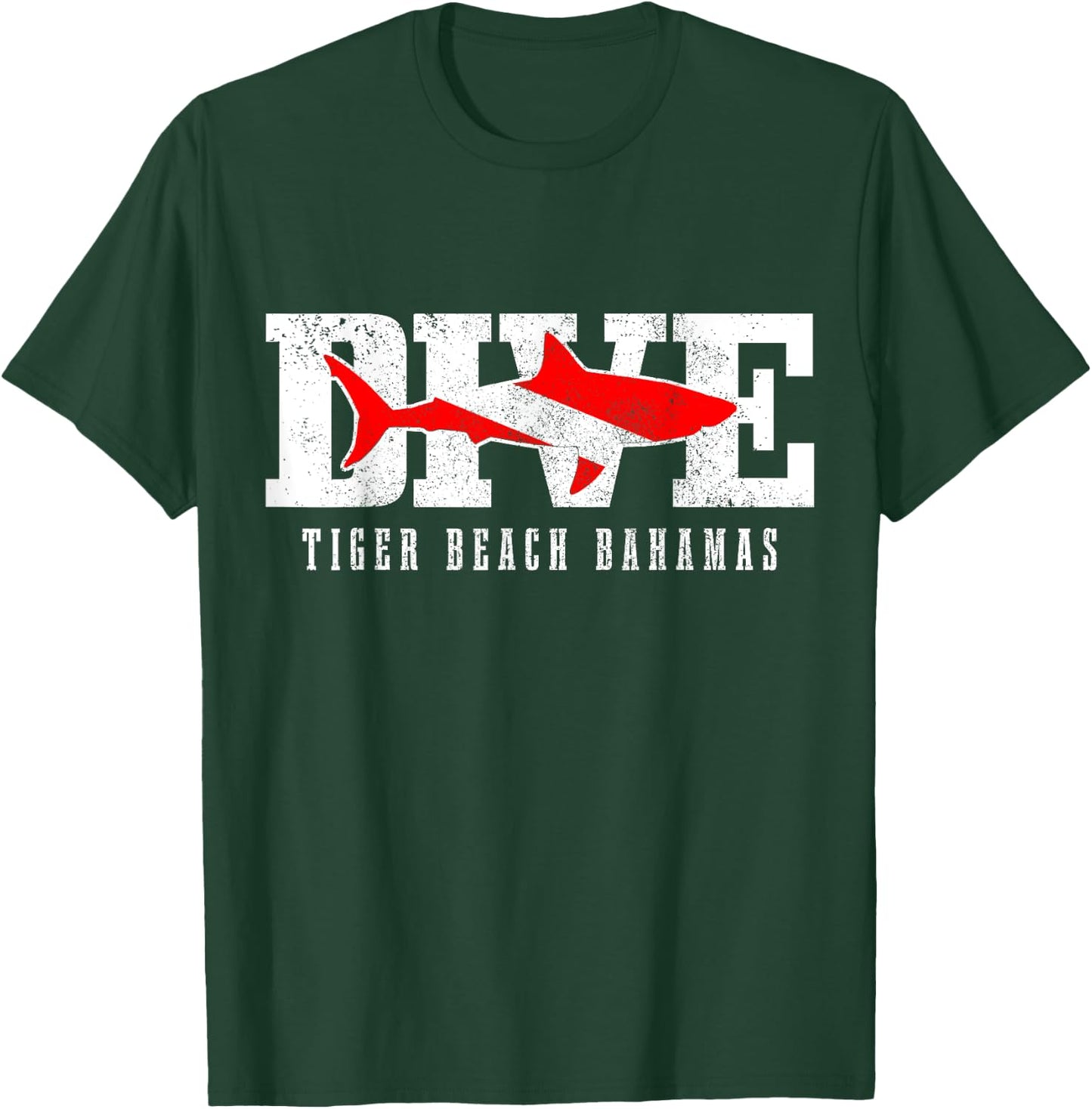 Tiger Beach Bahamas Shark Diving Scuba Diver Men Women T-Shirt - T-Shirt | Forest