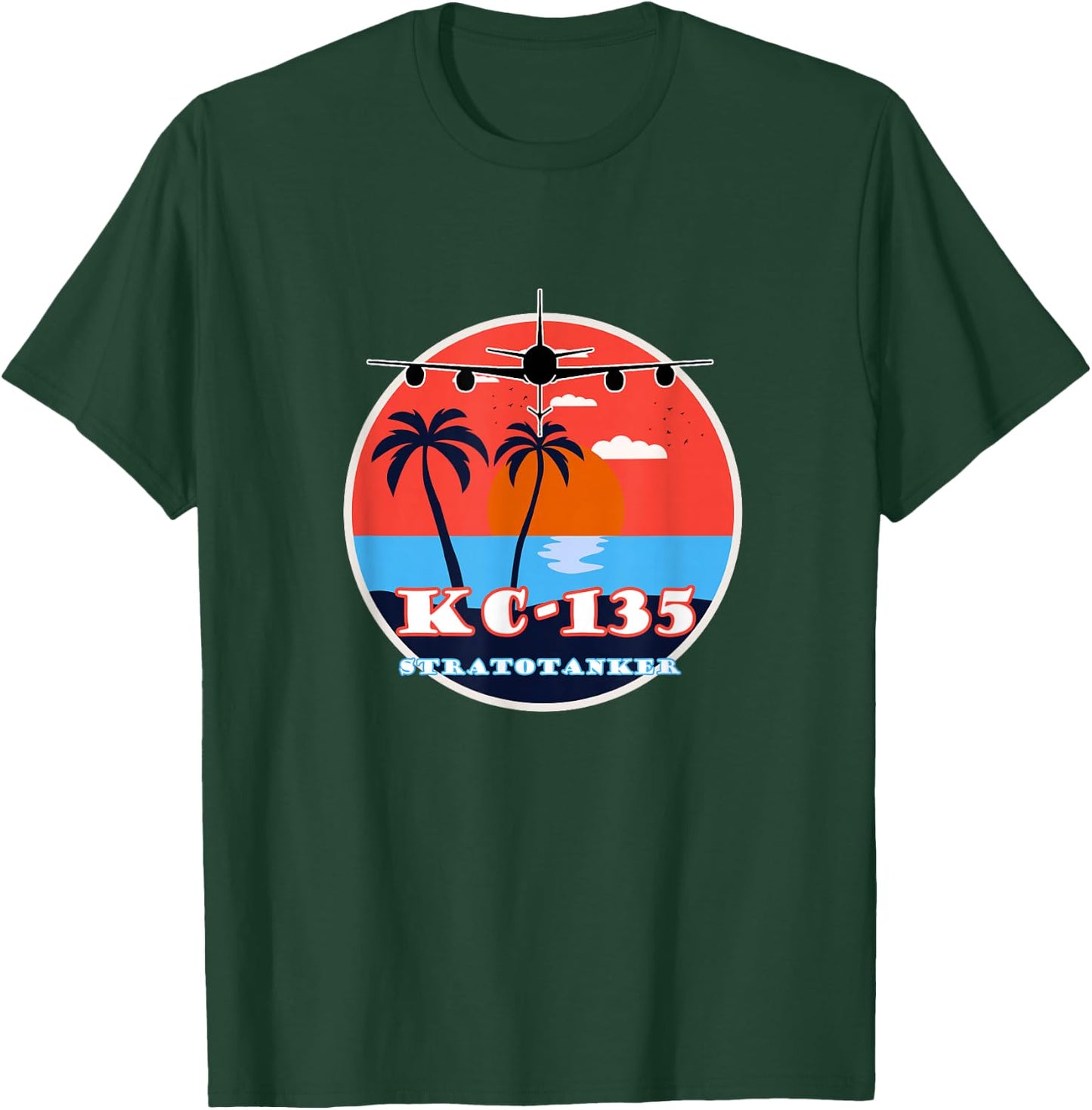 KC-135 Stratotanker Vintage Tropical Sunset Air Refueling T-Shirt - T-Shirt | Forest