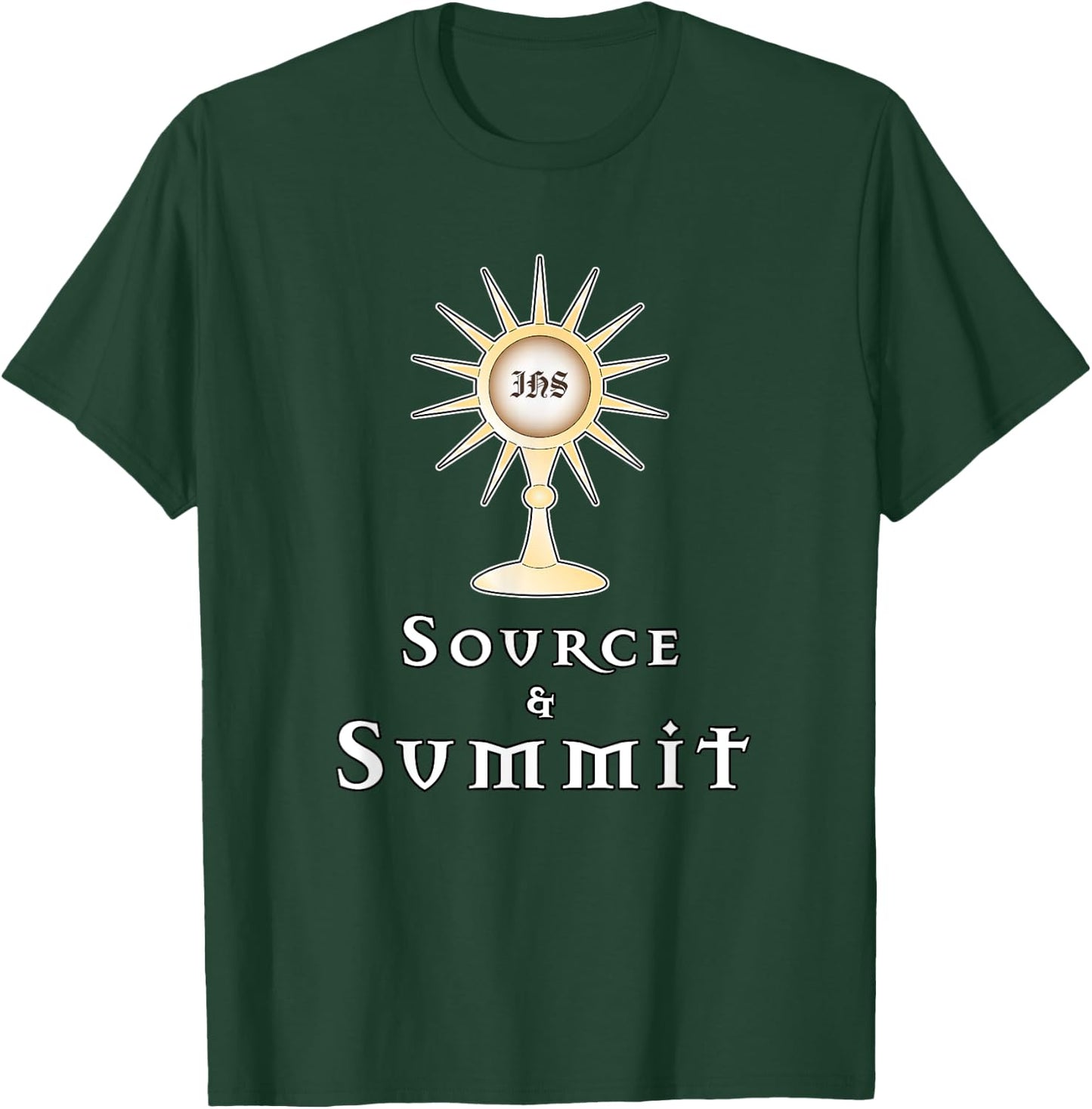 Source and Summit: Holy Eucharist T-Shirt - T-Shirt | Forest
