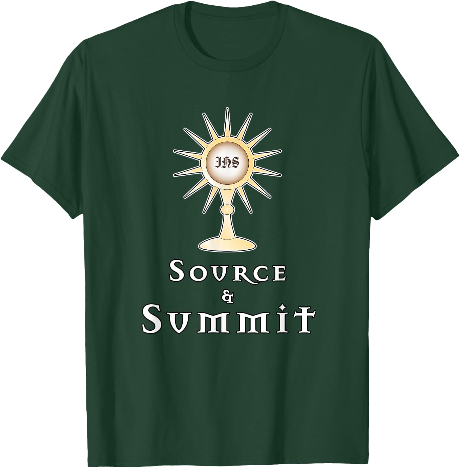 Source and Summit: Holy Eucharist T-Shirt - T-Shirt | Forest