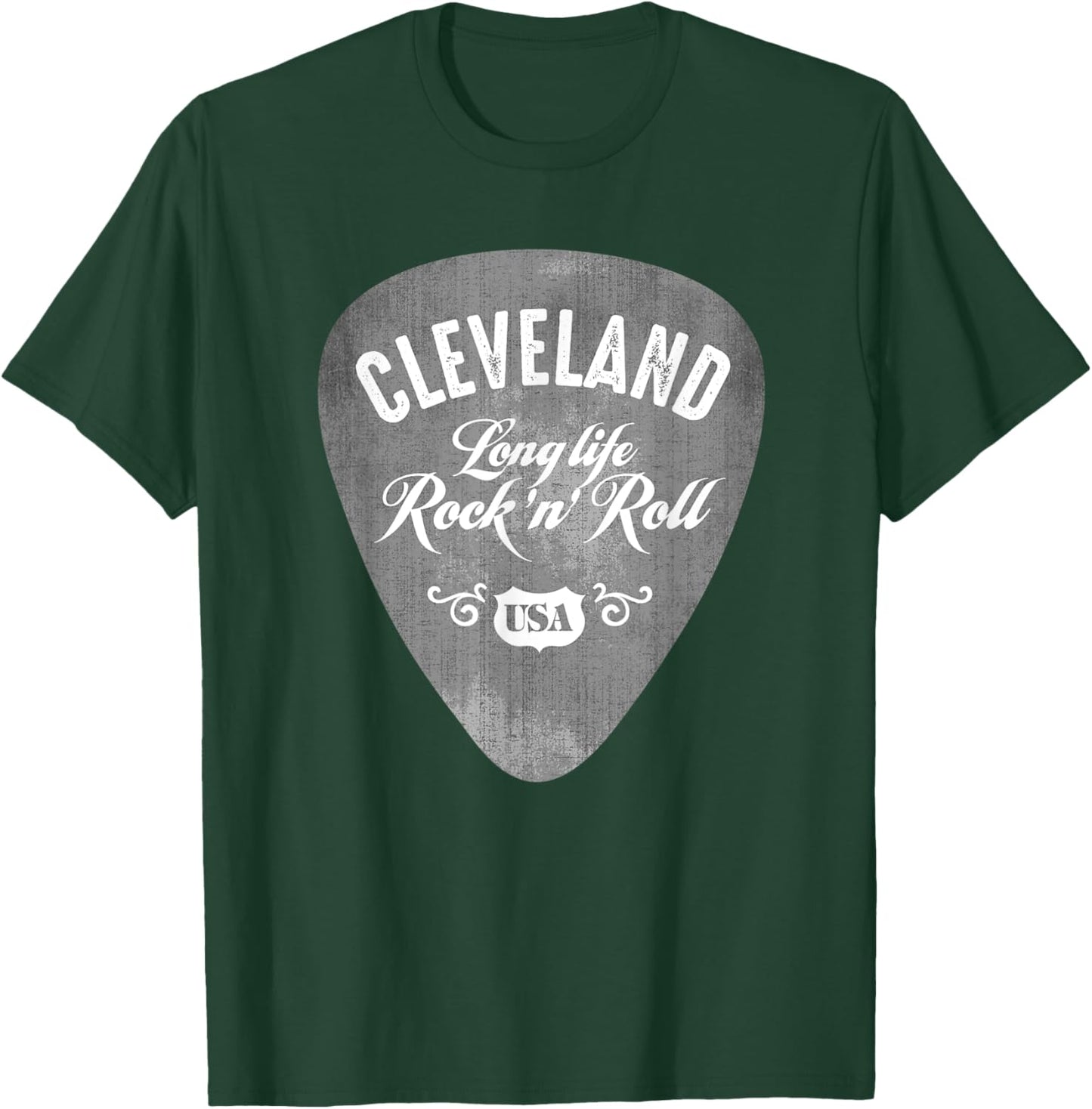 Cleveland Rock And Roll USA Guitar Pick Vintage T-Shirt - T-Shirt | Forest