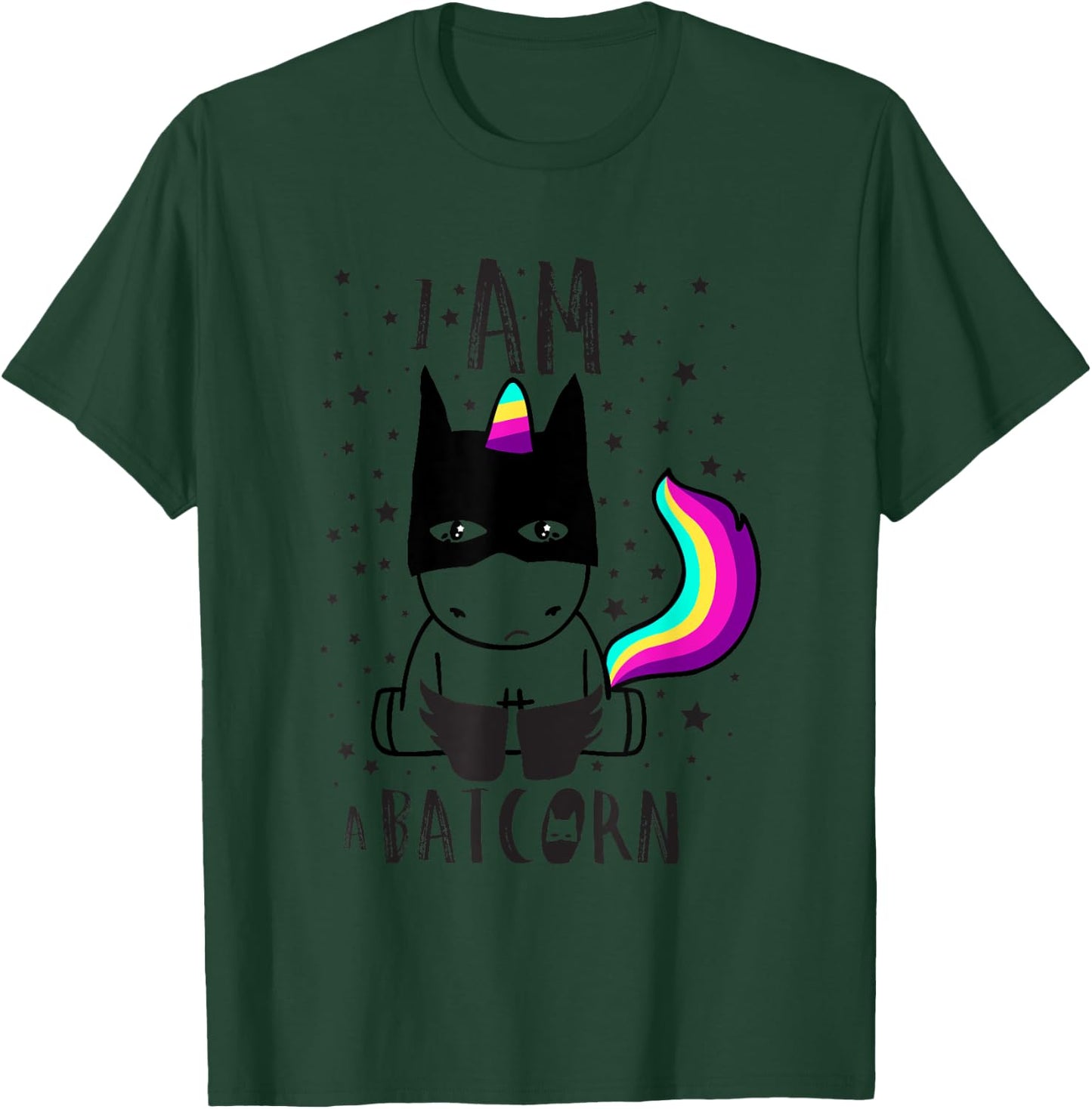 I Am A Batcorn Funny Dark Unicorn Superhero Apparel T-Shirt - T-Shirt | Forest