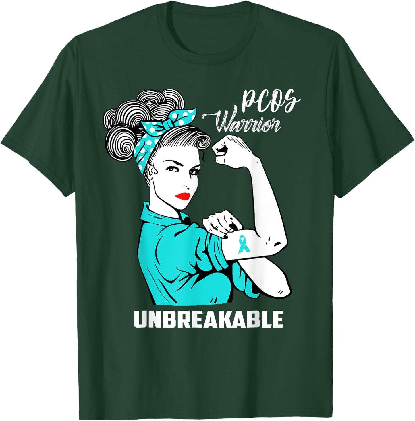 PCOS Warrior Unbreakable PCOS Awareness Gift Shirt T-Shirt - T-Shirt | Forest