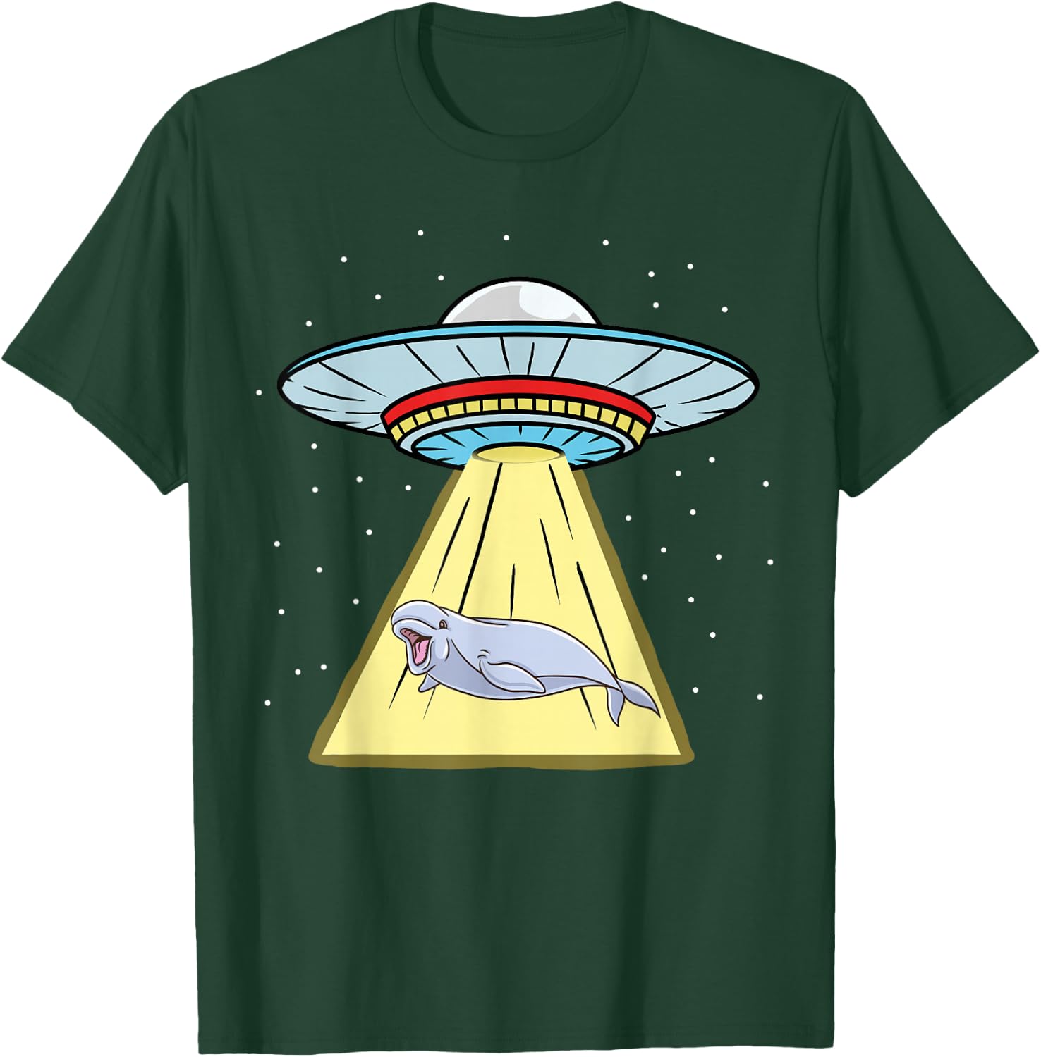 Ufo Abduction Beluga Whale T-Shirt - T-Shirt | Forest