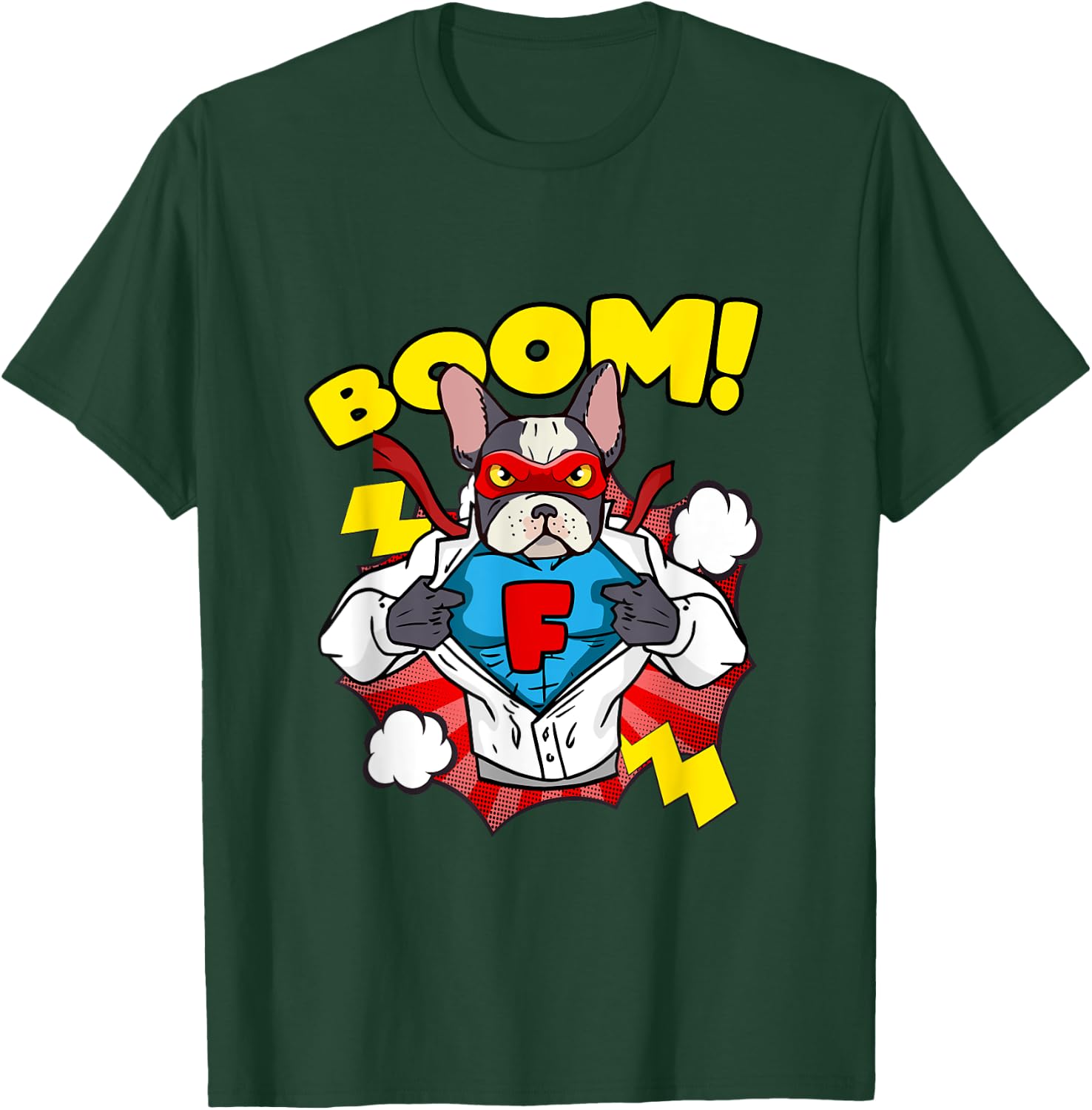 French Bulldog as Comic Super Hero Women Kids T-Shirt - T-Shirt | Forest