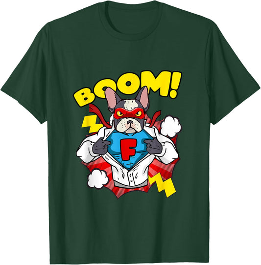 French Bulldog as Comic Super Hero Women Kids T-Shirt - T-Shirt | Forest