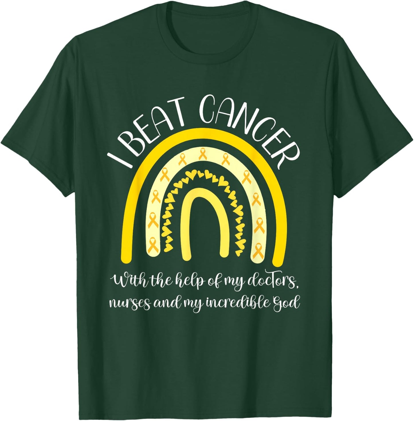 Childhood Cancer Survivor End Chemo I Beat Cancer Sarcoma T-Shirt - T-Shirt | Forest