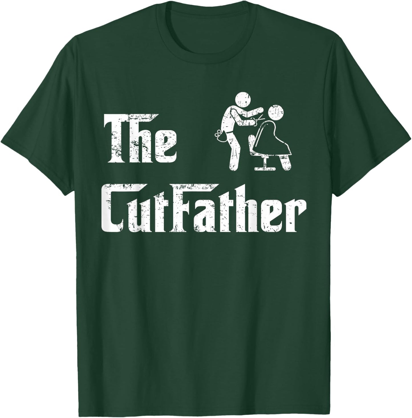 Vintage The Cutfather Fun Barber Hairstylist Dad Fathers Day T-Shirt - T-Shirt | Forest
