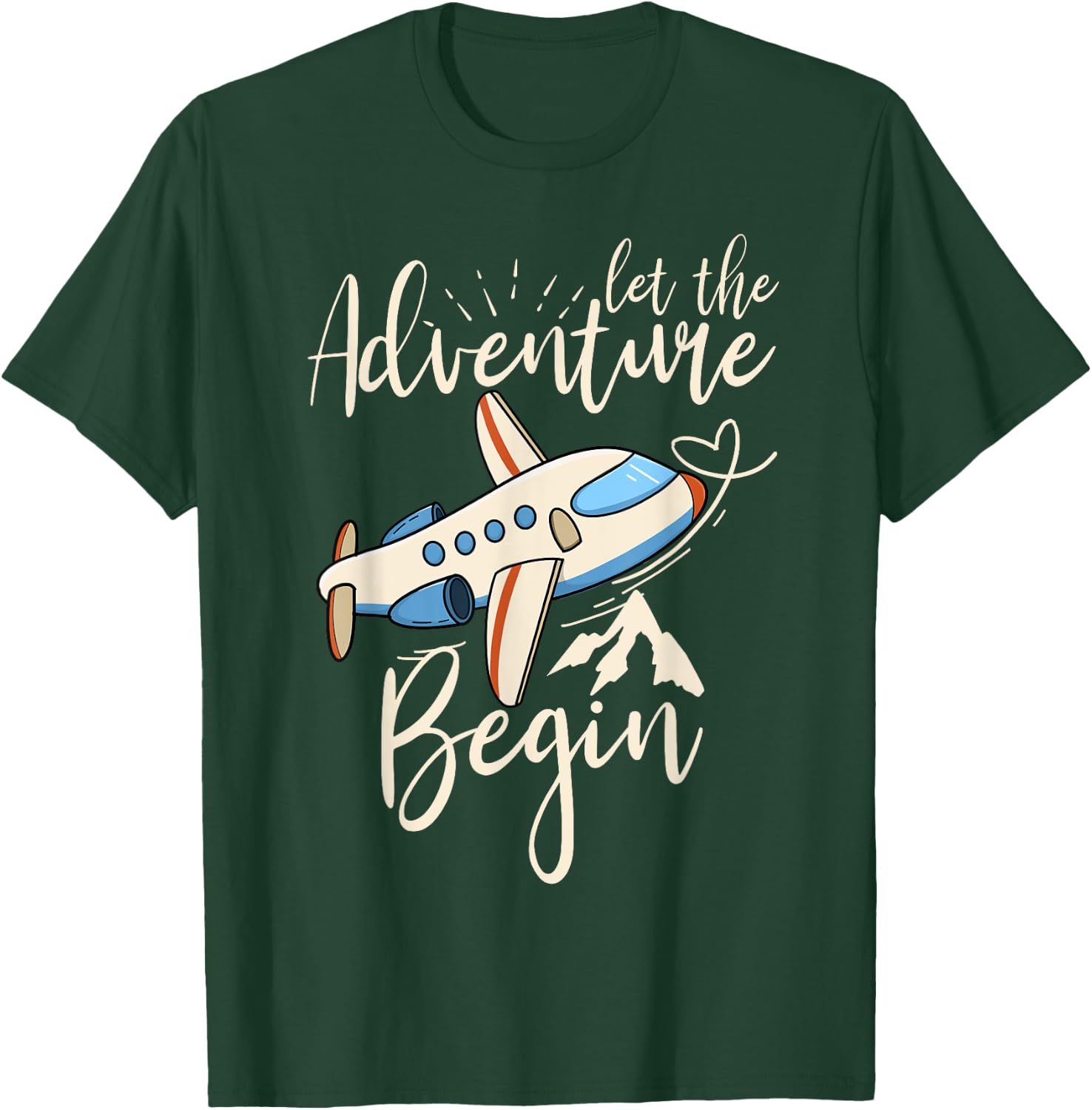 Let The Adventure Begin Airplane Adventure Travel Mode T-Shirt - T-Shirt | Forest