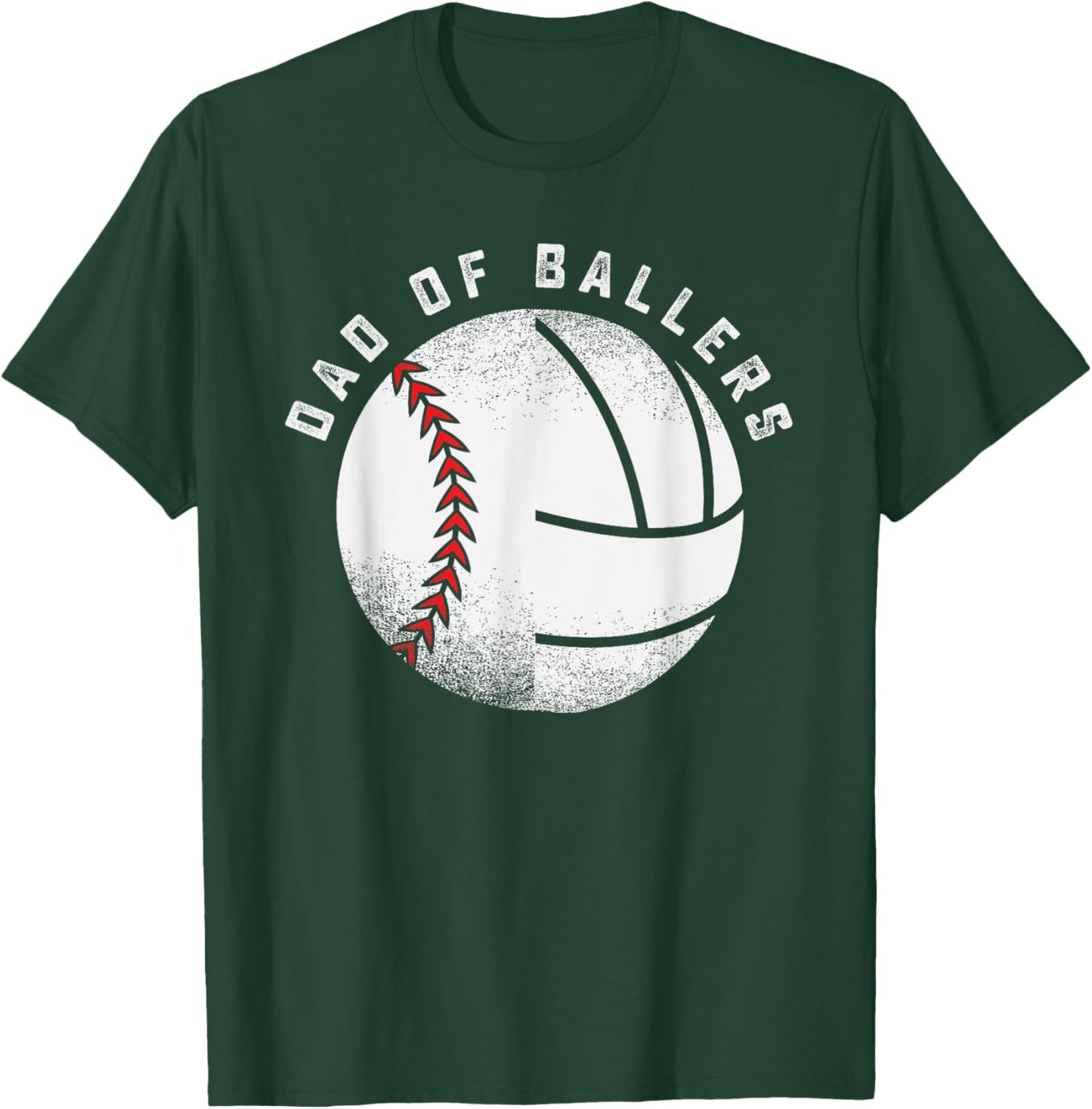 Dad of Ballers Father Son Volleyball Baseball Player Coach T-Shirt - T-Shirt | Forest