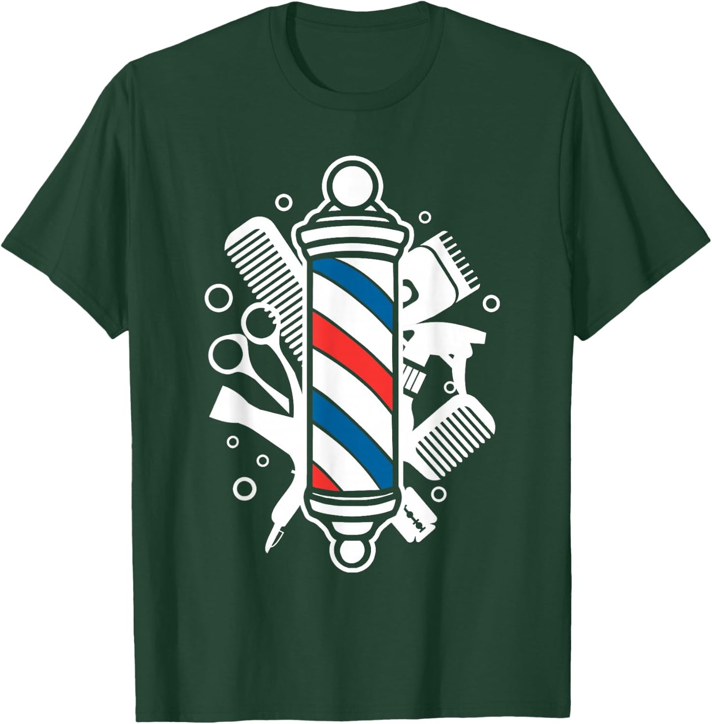 Best Barber Women Hairdresser Barbershop Pole Tools T-Shirt - T-Shirt | Forest