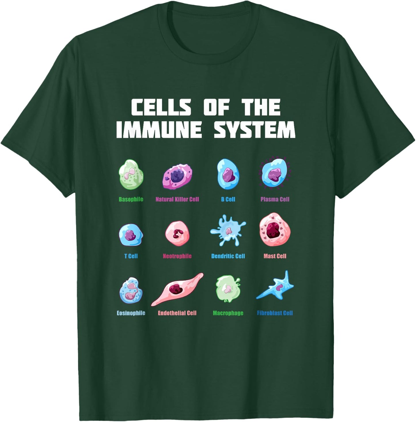Cells Of The Immune System - Biology Molecular Biology T-Shirt - T-Shirt | Forest