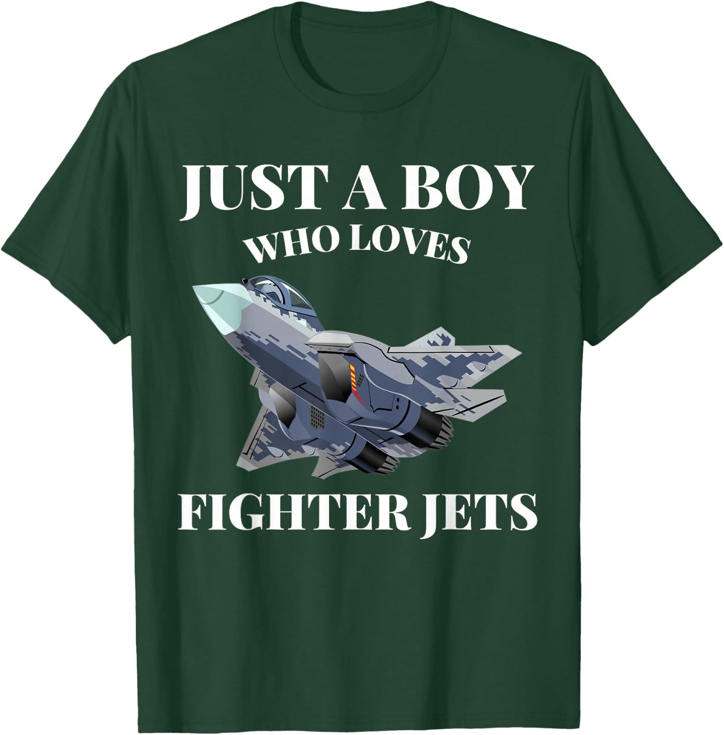 Just a Boy who loves Fighter Jets Airplane Airplane Aviation T-Shirt - T-Shirt | Forest