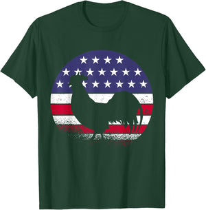 Chickens American Flag USA Rooster Women Men T-Shirt - T-Shirt | Forest