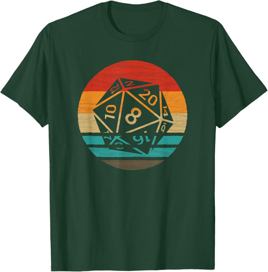 20 Sided Dice Retro Style Vintage T-Shirt - T-Shirt | Forest