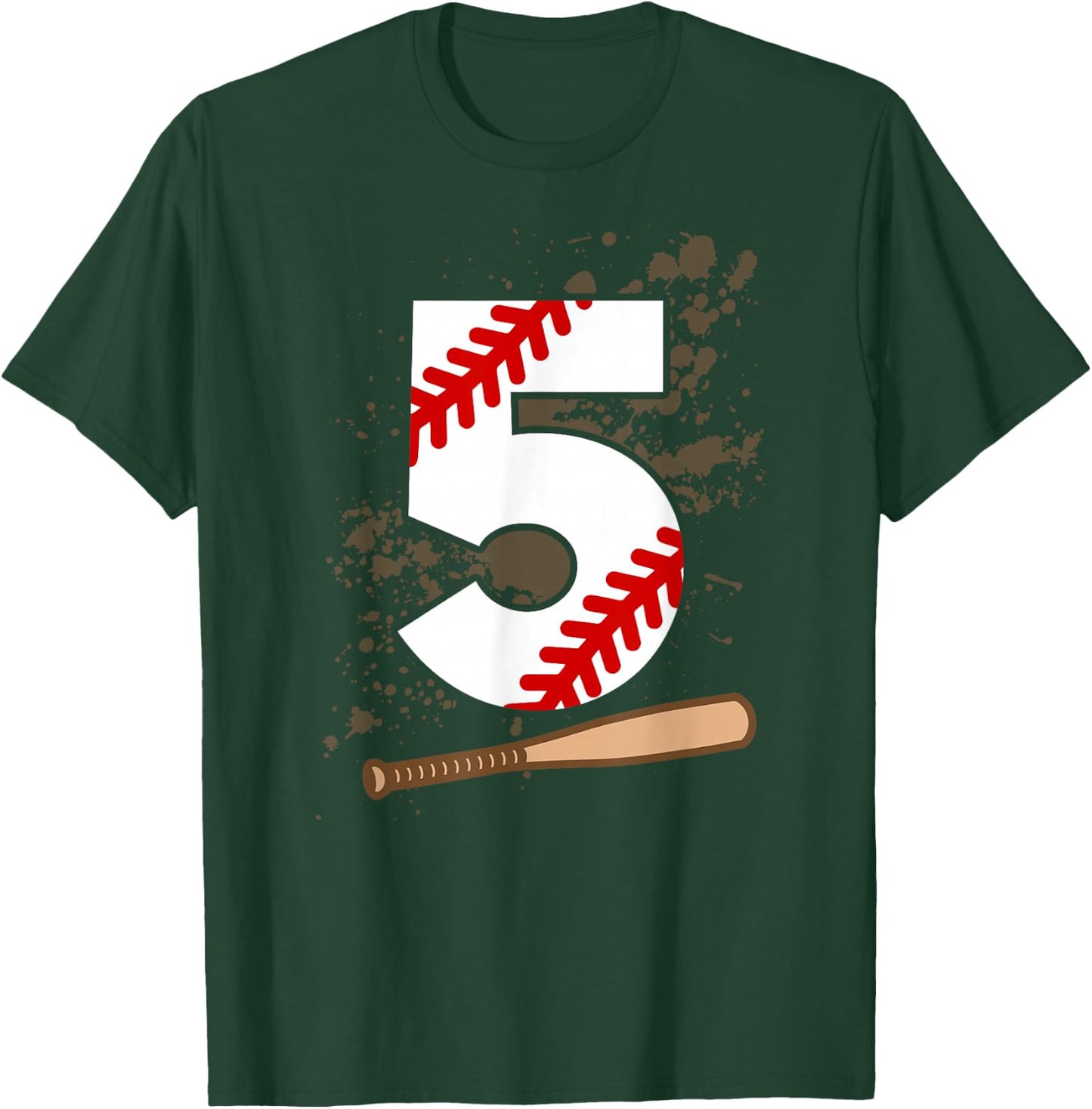 5th Birthday Baseball 5 Years Old Baseball Player T-Shirt - T-Shirt | Forest
