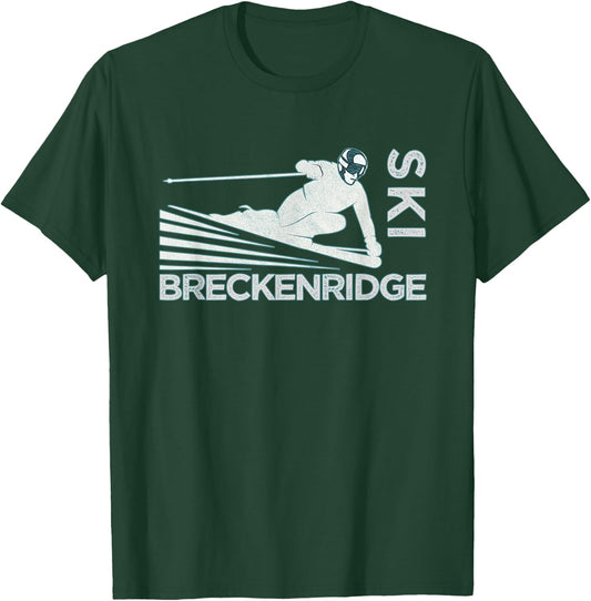 Ski Breckenridge Colorado - Vintage Snow Ski T-Shirt - T-Shirt | Forest