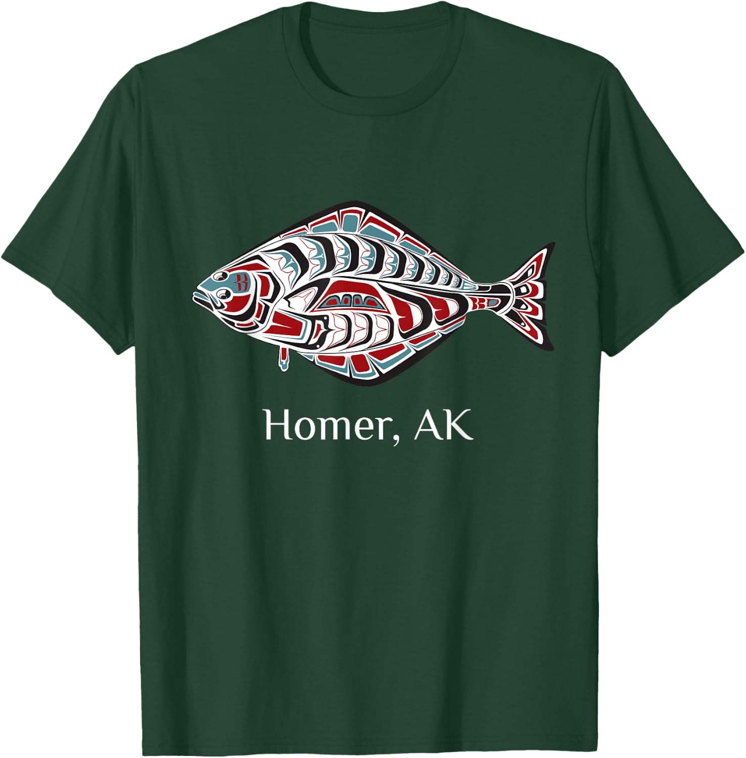 Homer, Alaska Native American Halibut Fishermen Gift T-Shirt - T-Shirt | Forest
