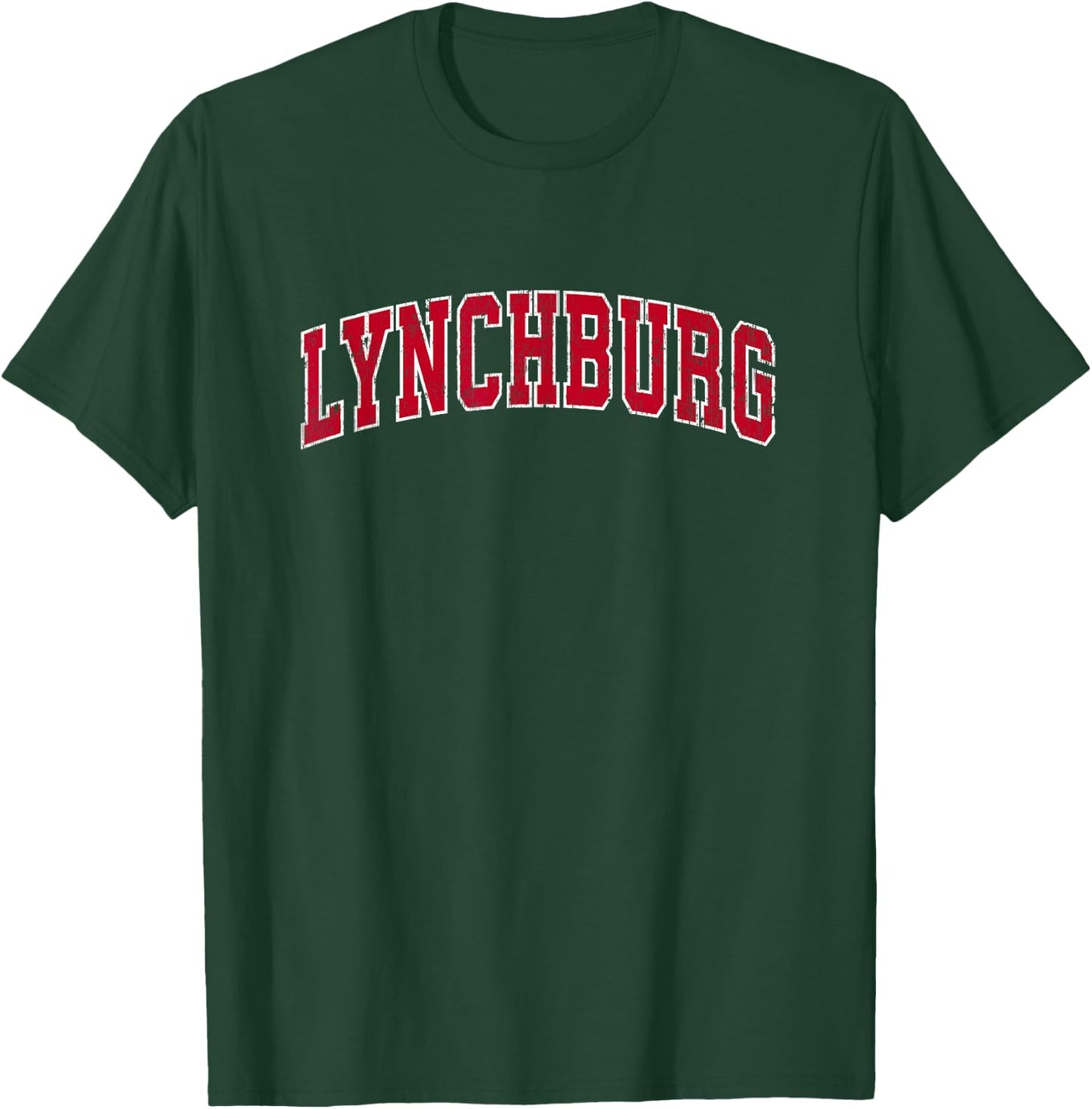 Lynchburg Virginia VA Vintage Sports Design Red Design T-Shirt - T-Shirt | Forest