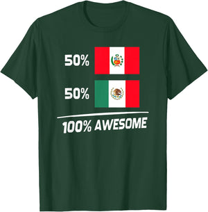 Peruvian Mexican Flag Peru Mexico T-Shirt - T-Shirt | Forest