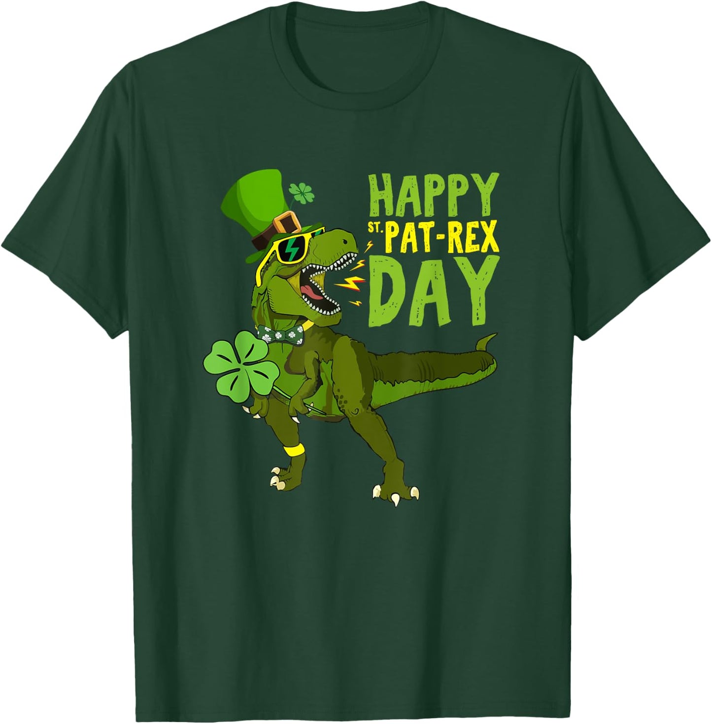 Happy St Pat Rex Day Saint Patrick's Day Dino Tyrannosaurus T-Shirt - T-Shirt | Forest
