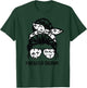 Weightlifting mom life messy bun hair glasses T-Shirt - T-Shirt | Forest
