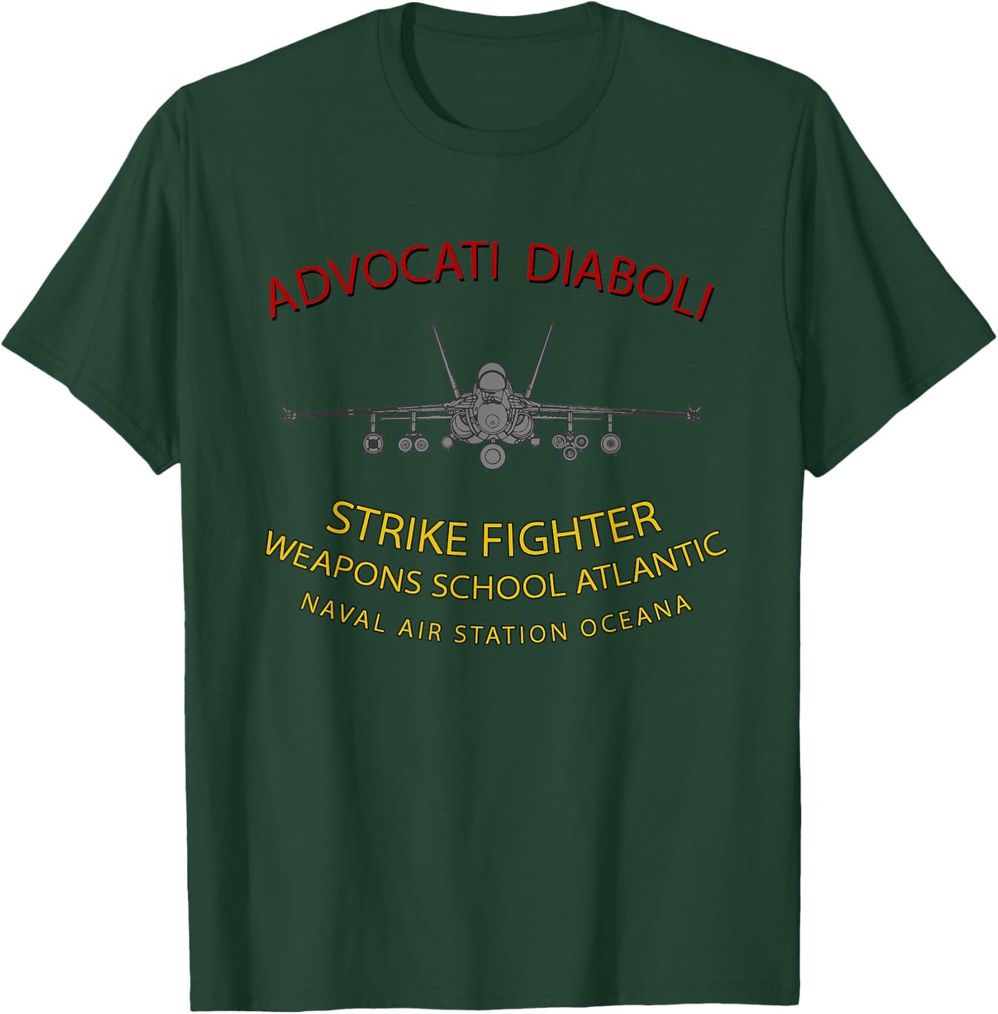 Strike Fighter Weapons School Atlantic, NAS Oceana F-18 T-Shirt - T-Shirt | Forest