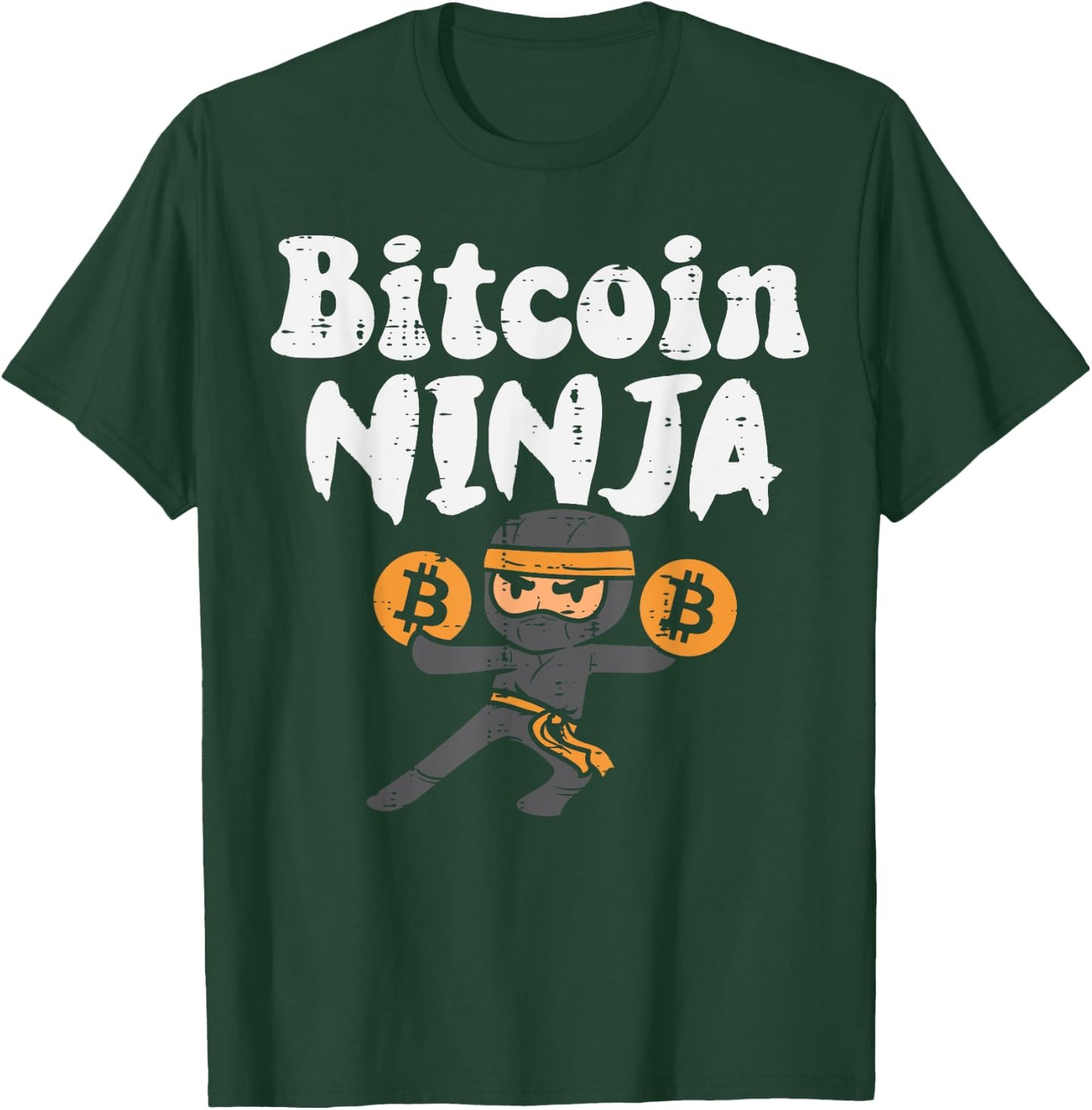 Bitcoin Ninja BTC Crypto Cryptocurrency Trader Investor T-Shirt - T-Shirt | Forest