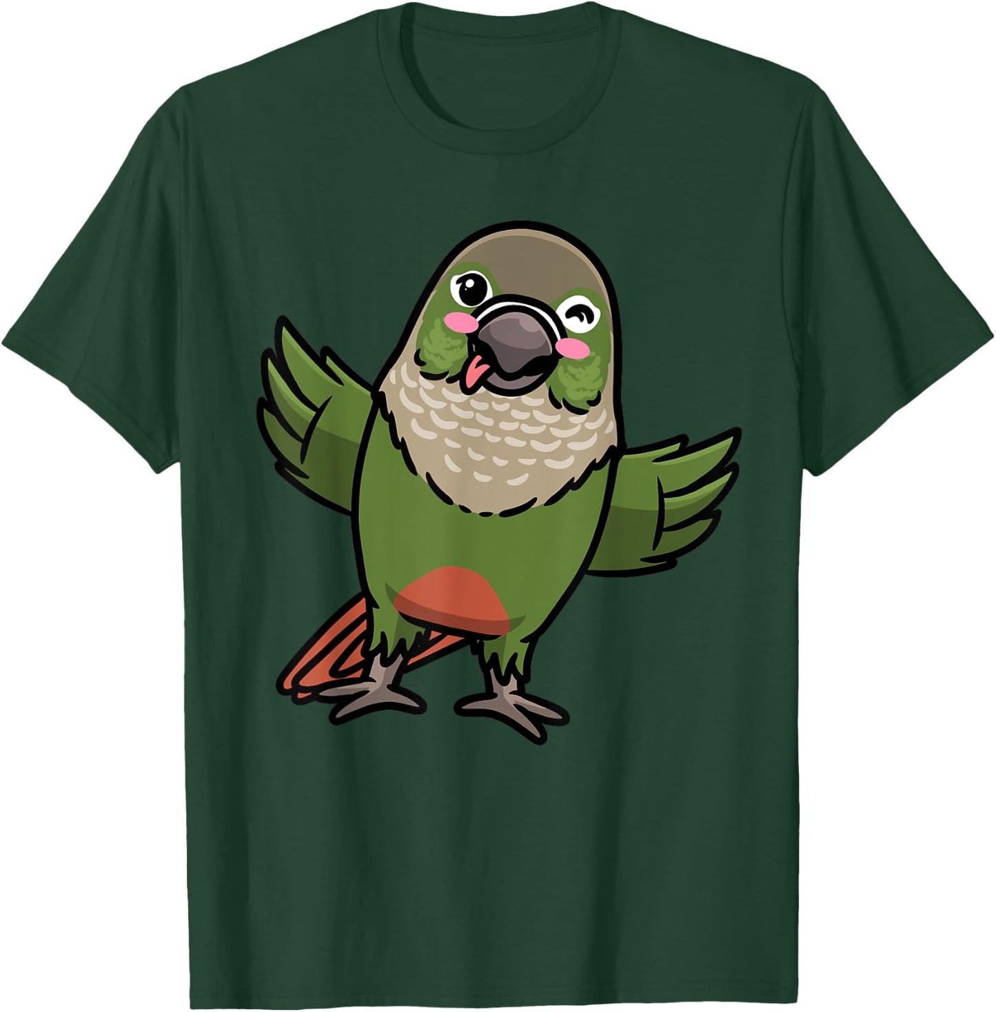 Green Cheek Conure Green-Cheeked Parakeet Bird Parrot T-Shirt - T-Shirt | Forest