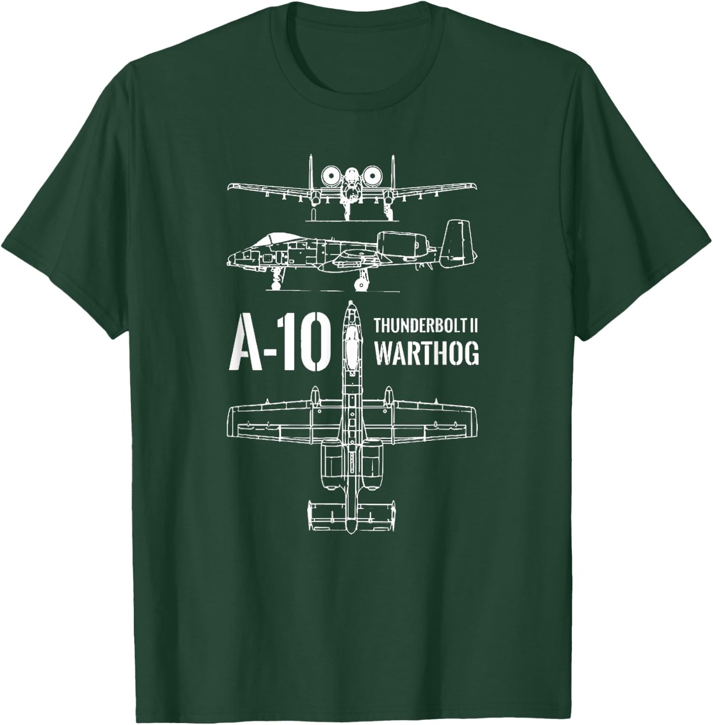 A-10 Blueprint - Thunderbolt Ii Warthog Gift Dad T-Shirt - T-Shirt | Forest
