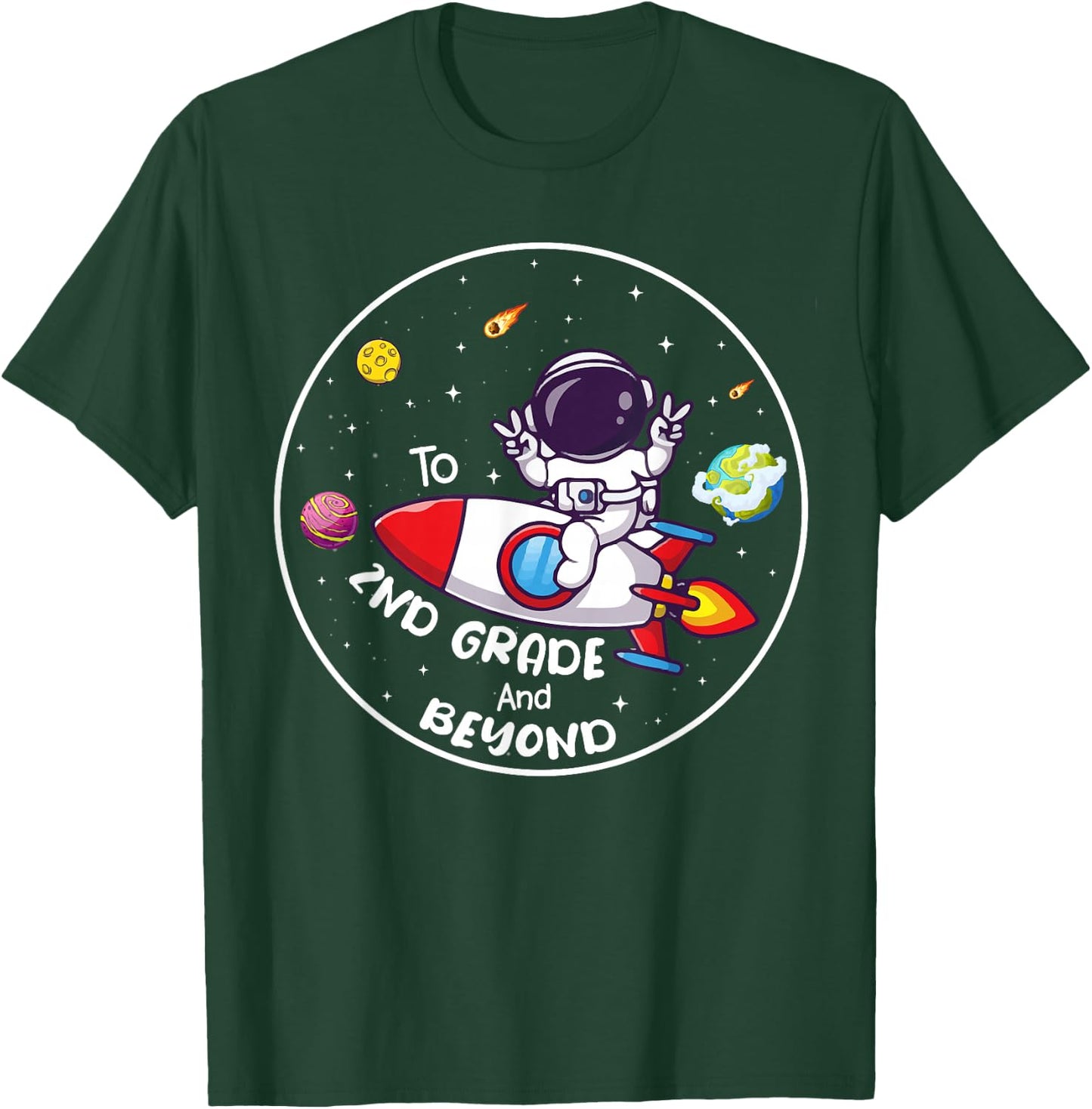 Second Grade and Beyond Astronaut 2nd Grade Students T-Shirt - T-Shirt | Forest