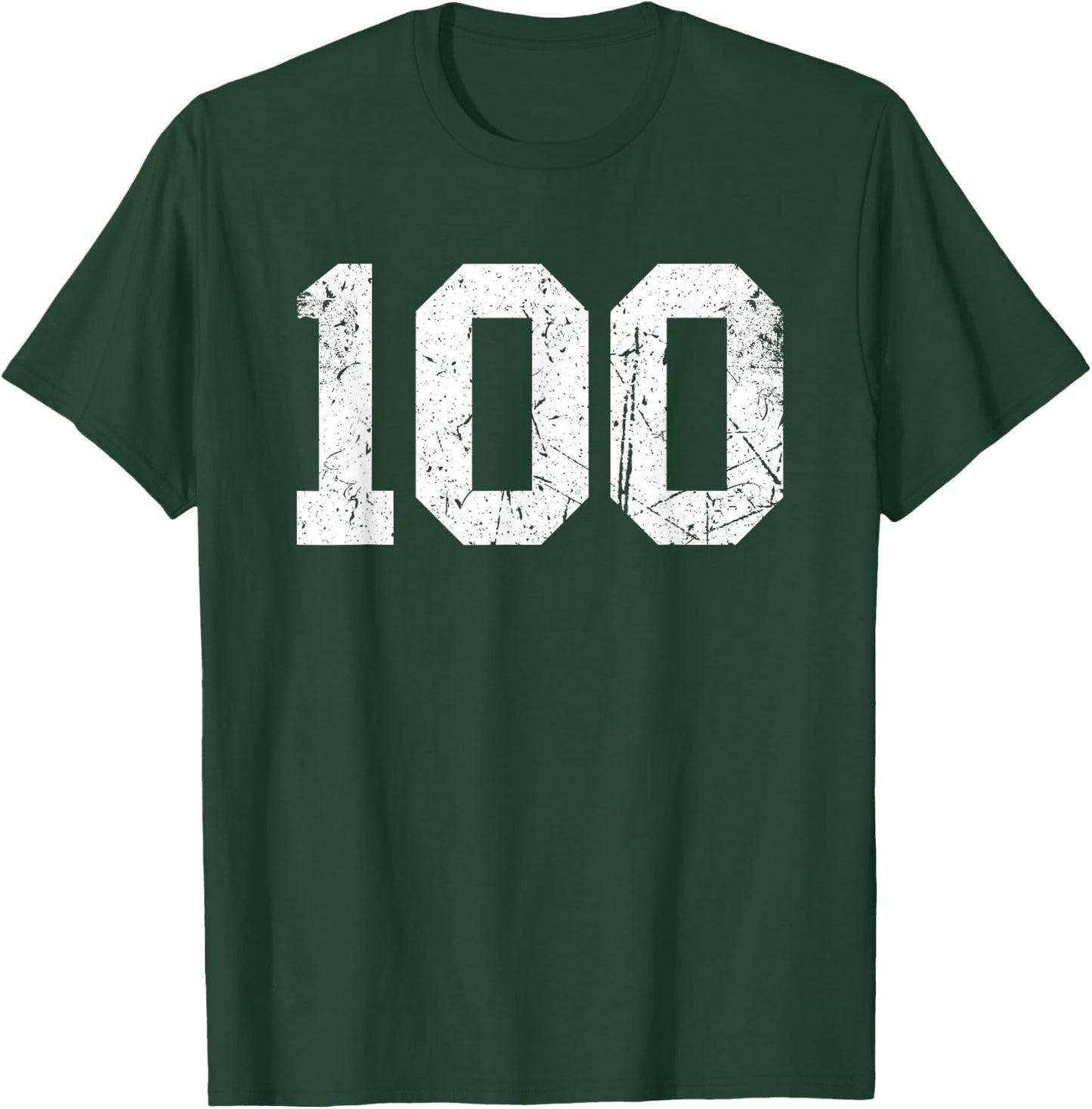 Vintage Number #100 Sport White Varsity Number T-Shirt - T-Shirt | Forest