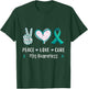 Peace Love cure Pcos awareness men women kids Pcos syndrome T-Shirt - T-Shirt | Forest