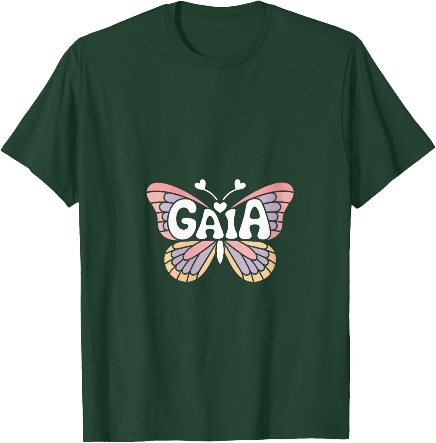 Gaia Butterfly - Personalized Cute Name Word Art V-Neck T-Shirt - T-Shirt | Forest