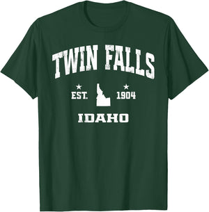 Twin Falls Idaho ID Vintage Throwback Classic Souvenir T-Shirt - T-Shirt | Forest