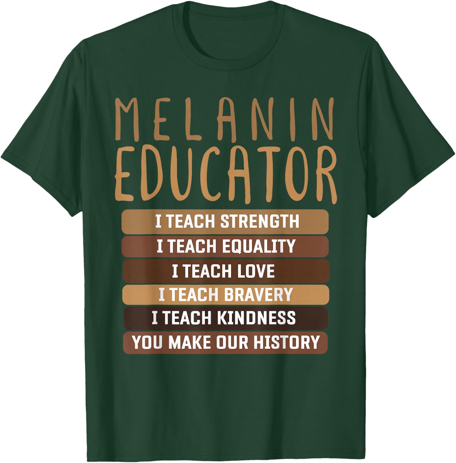 Dope Melanin Teacher Black Teachers Dope Black Educators BHM T-Shirt - T-Shirt | Forest