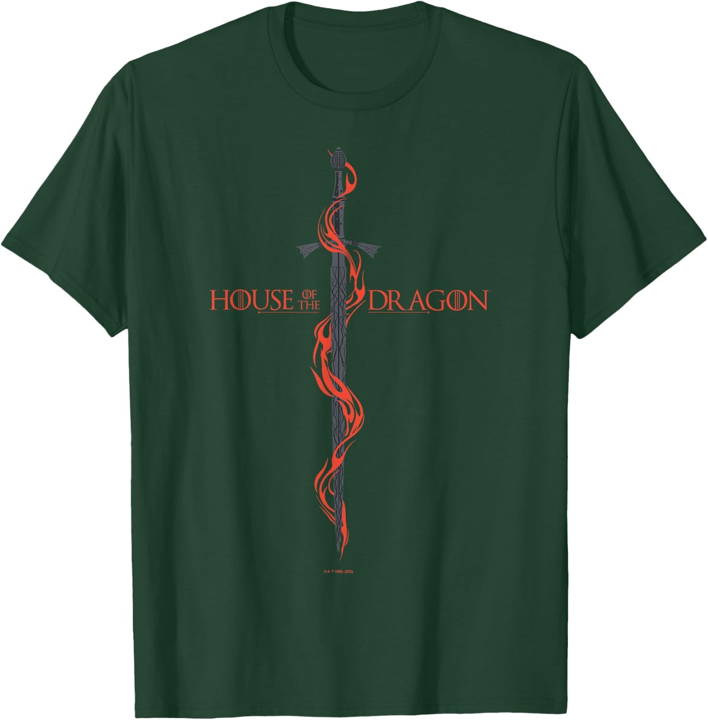 House of the Dragon Sword Red Flames V2 T-Shirt - T-Shirt | Forest