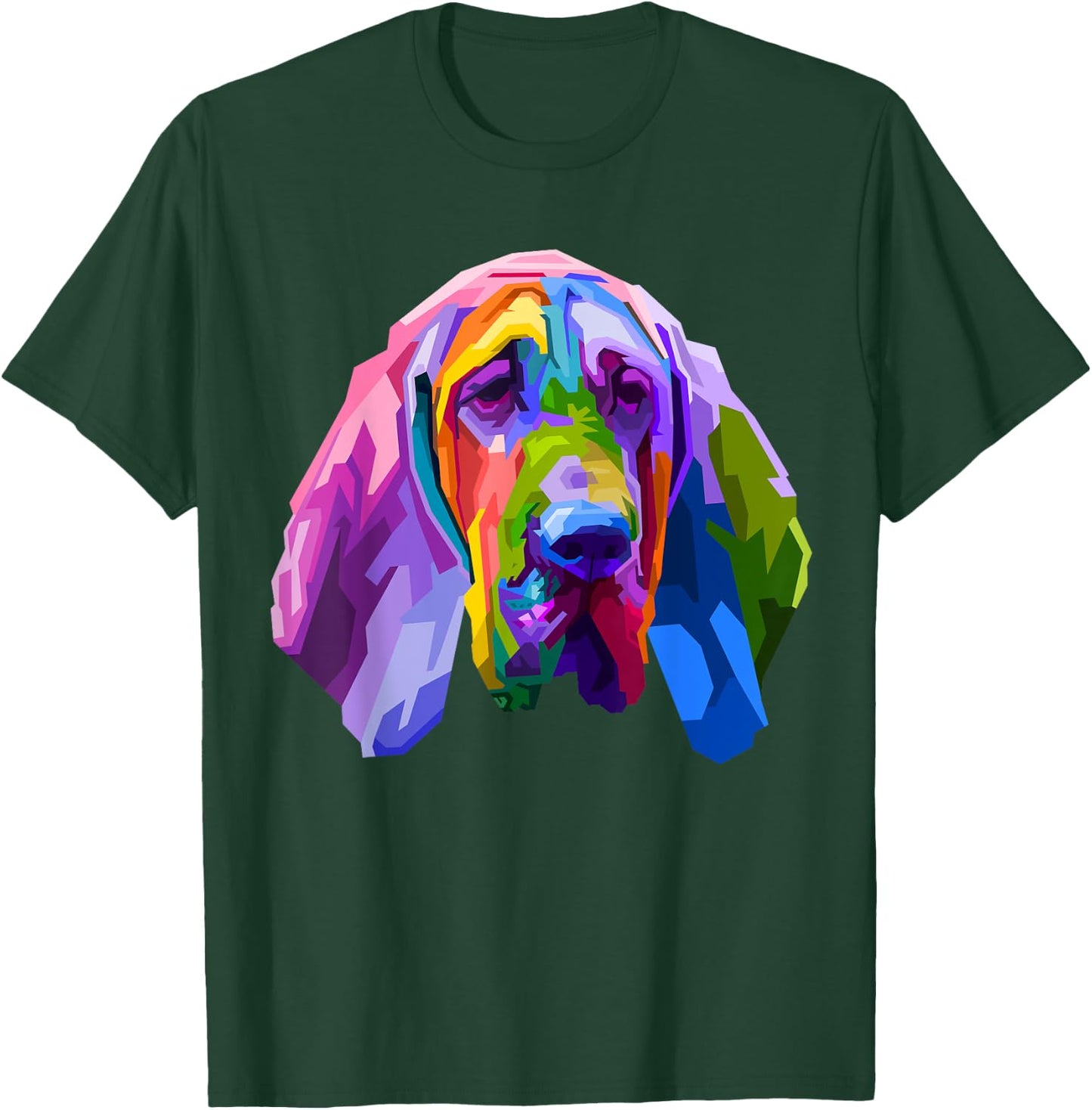 Bloodhound colorful pop art portrait for dog owners Men Women Girls Kids T-Shirt - T-Shirt | Forest