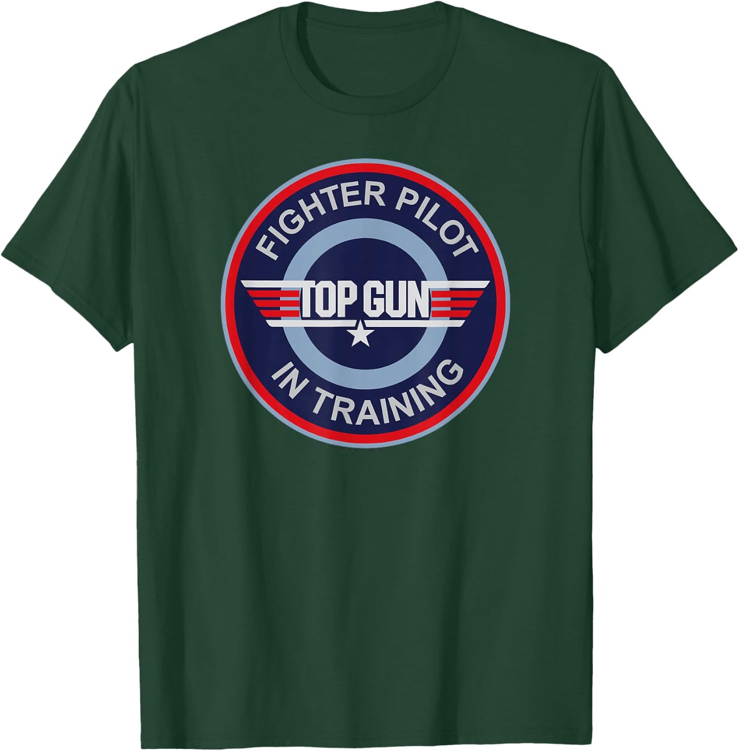 Top Gun Fighter Pilot in Training Round Logo 80's Movie T-Shirt - T-Shirt | Forest